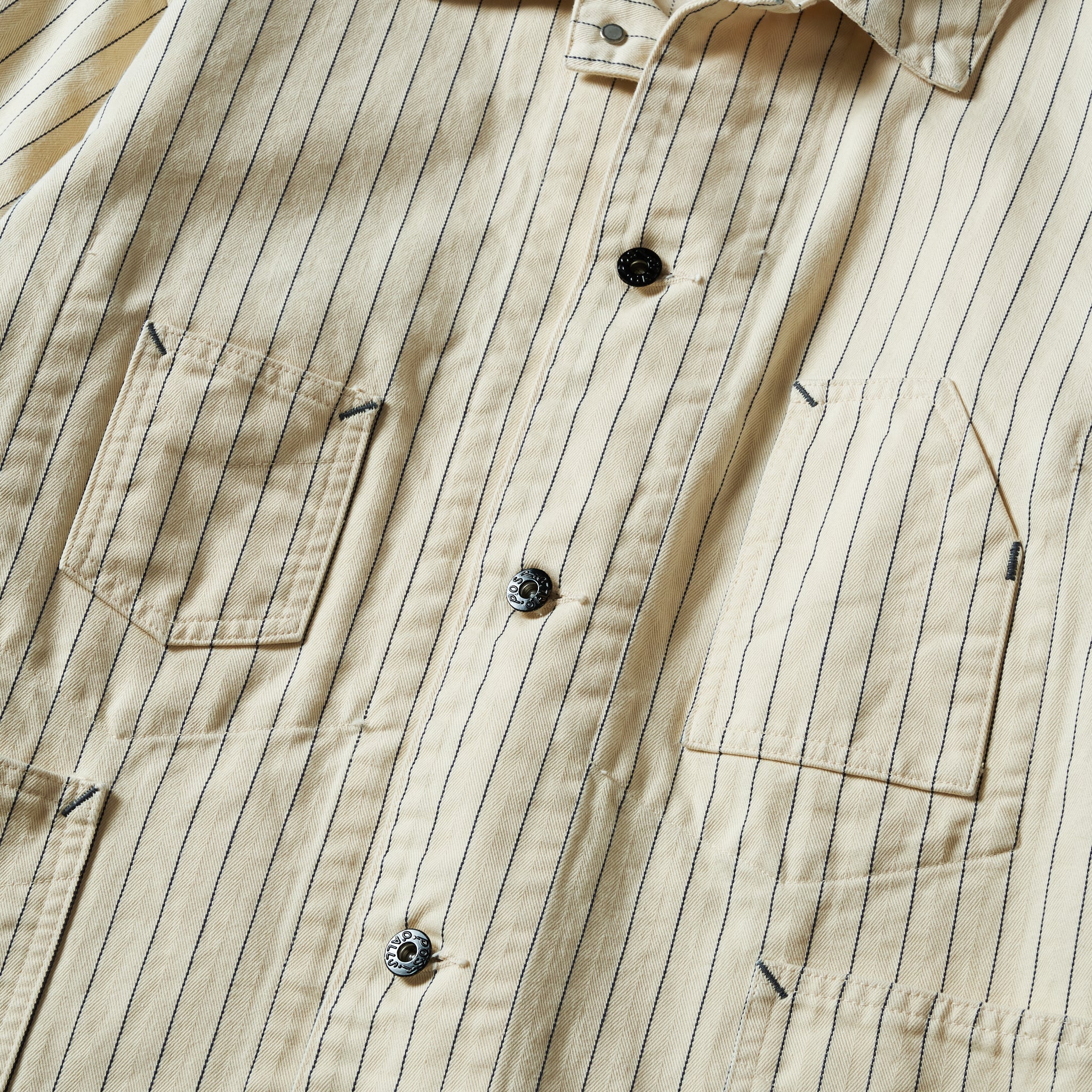 #1111-HBS De Luxe Railroader : HBT stripe natural