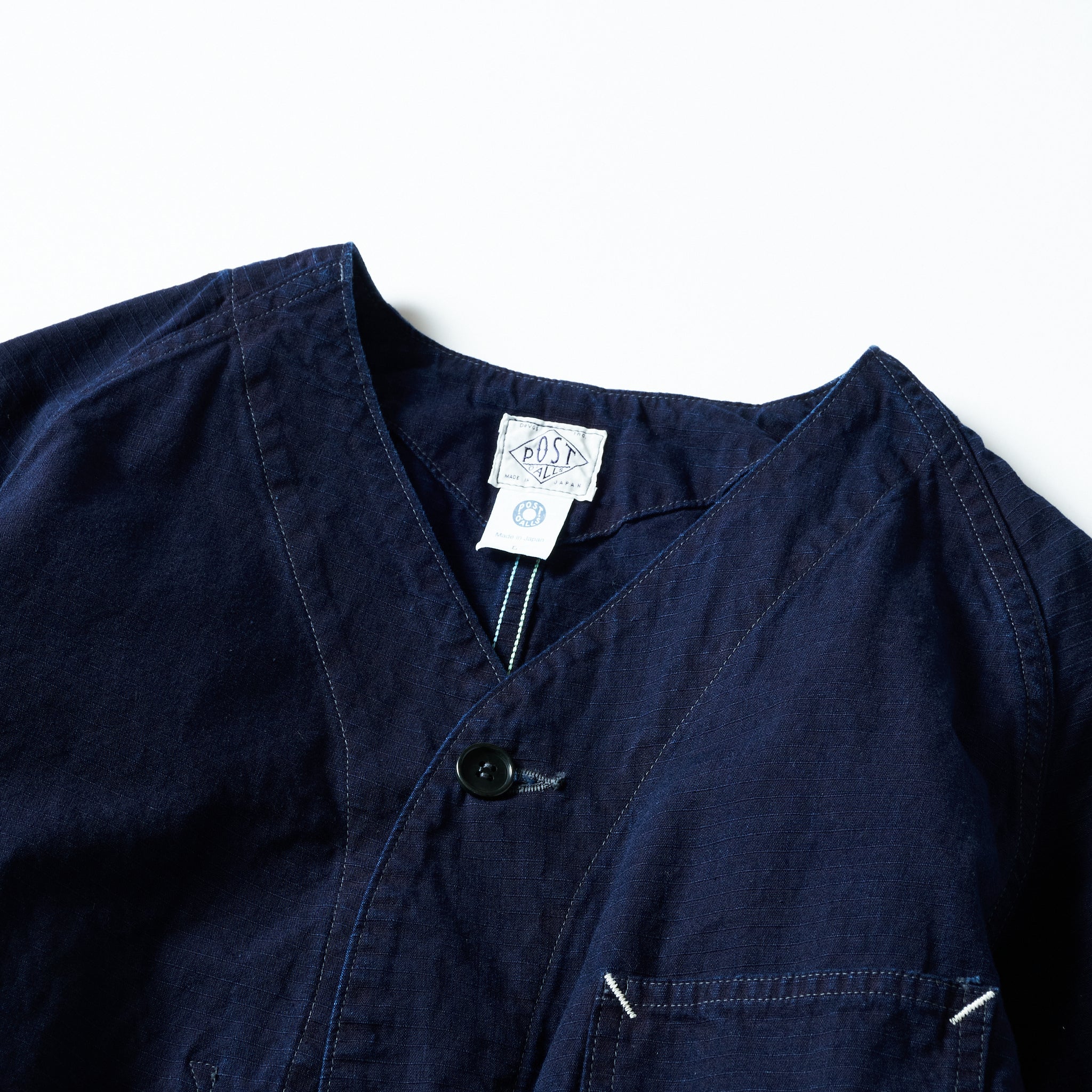 #3124DV-DRI POST 45 DV : cotton dobby ripstop indigo deep wash