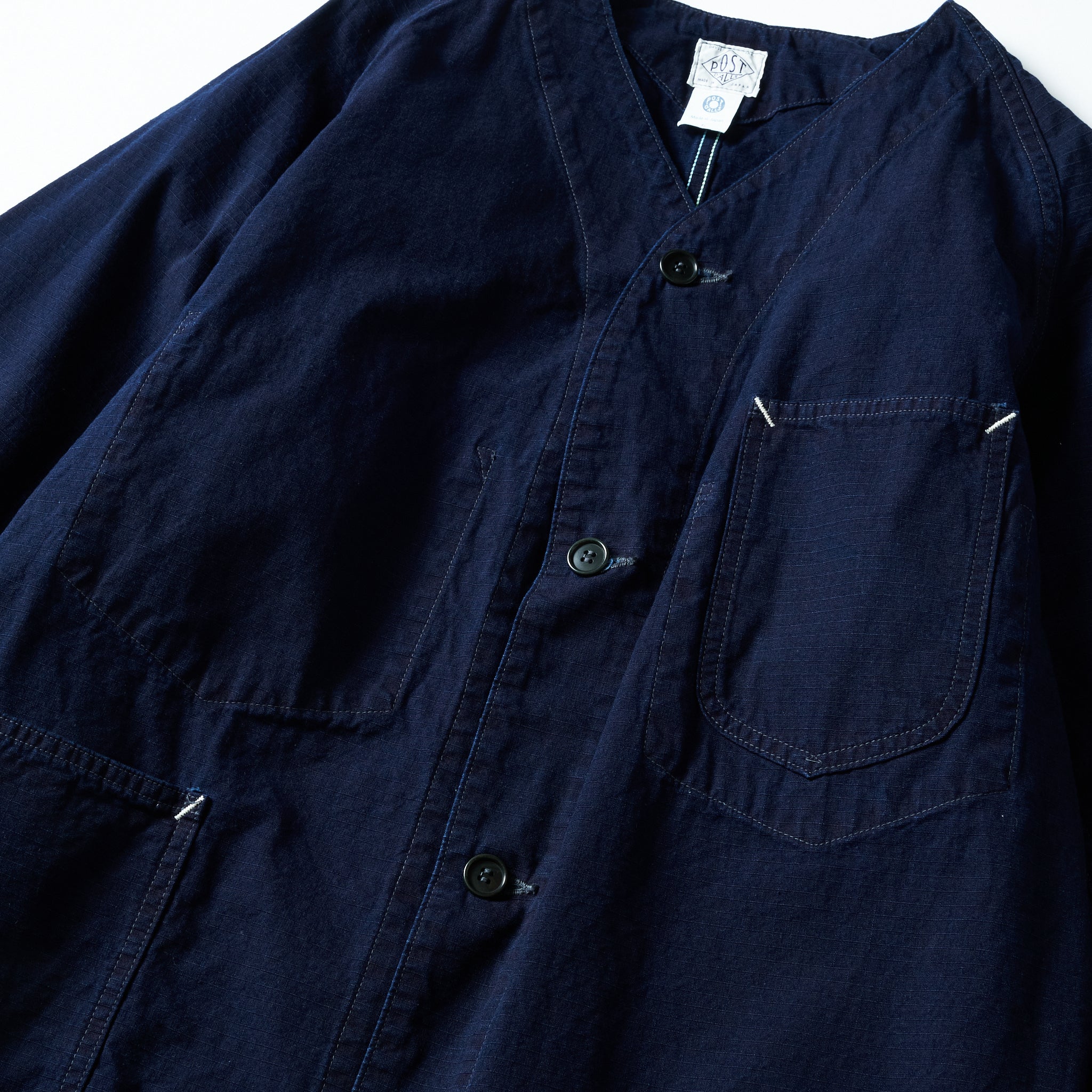 #3124DV-DRI POST 45 DV : cotton dobby ripstop indigo deep wash