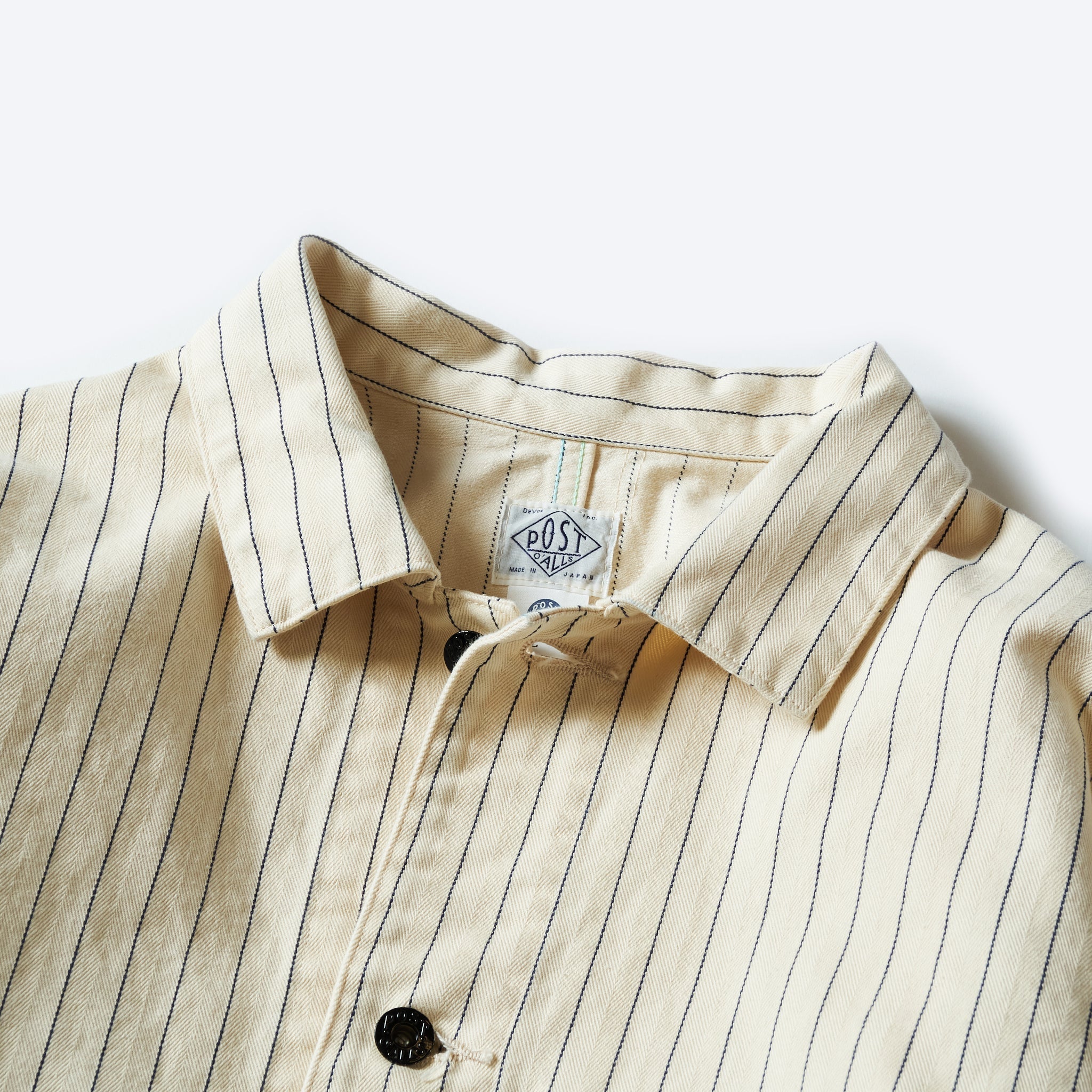 #1110R-HBS Mechanic Blouse 2 : HBT stripe natural