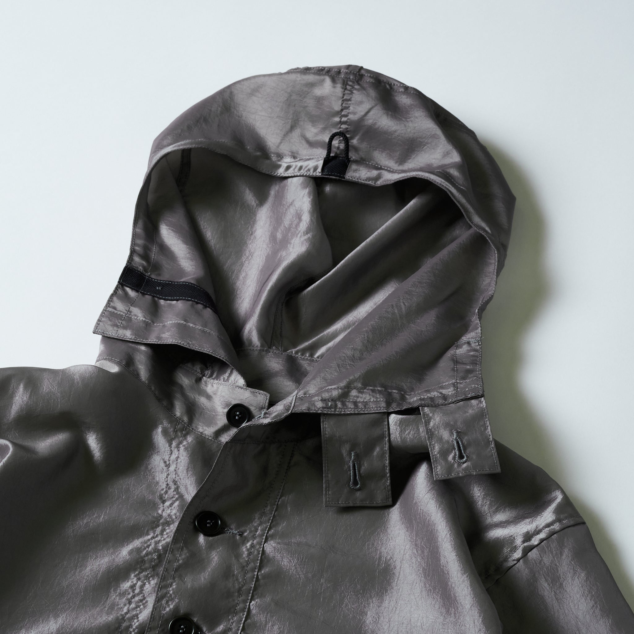 #3127-MTS Town & Country Parka : metallic taffeta silver grey