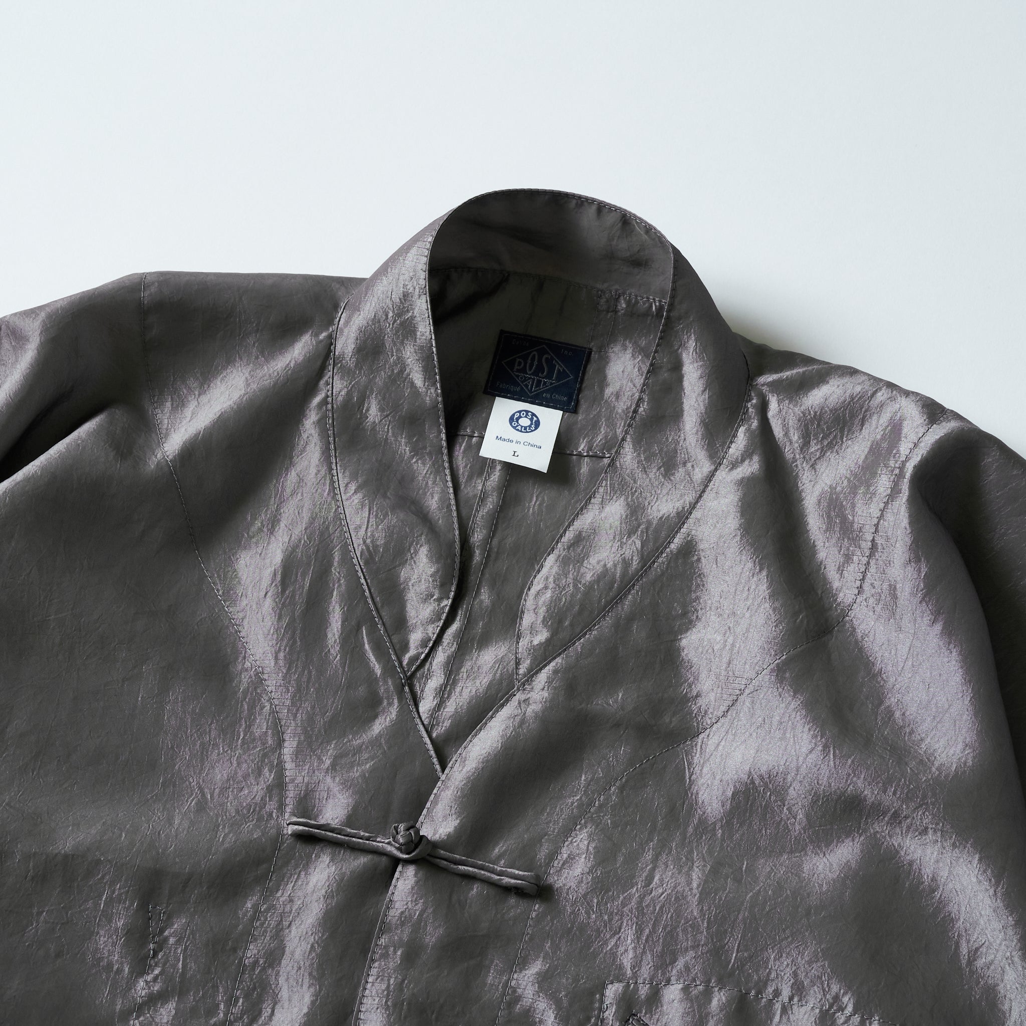 #3117-MTS POST Chinois De Luxe : metallic taffeta silver grey