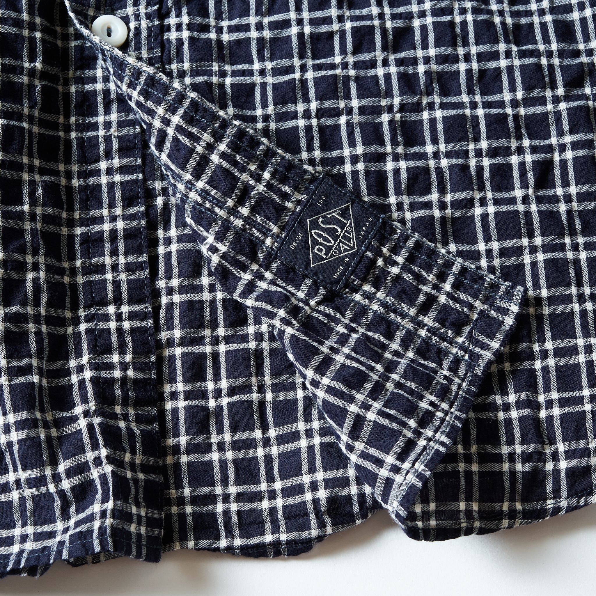#1206S-SSN No.6 Shirt S/S : seersucker navy plaid