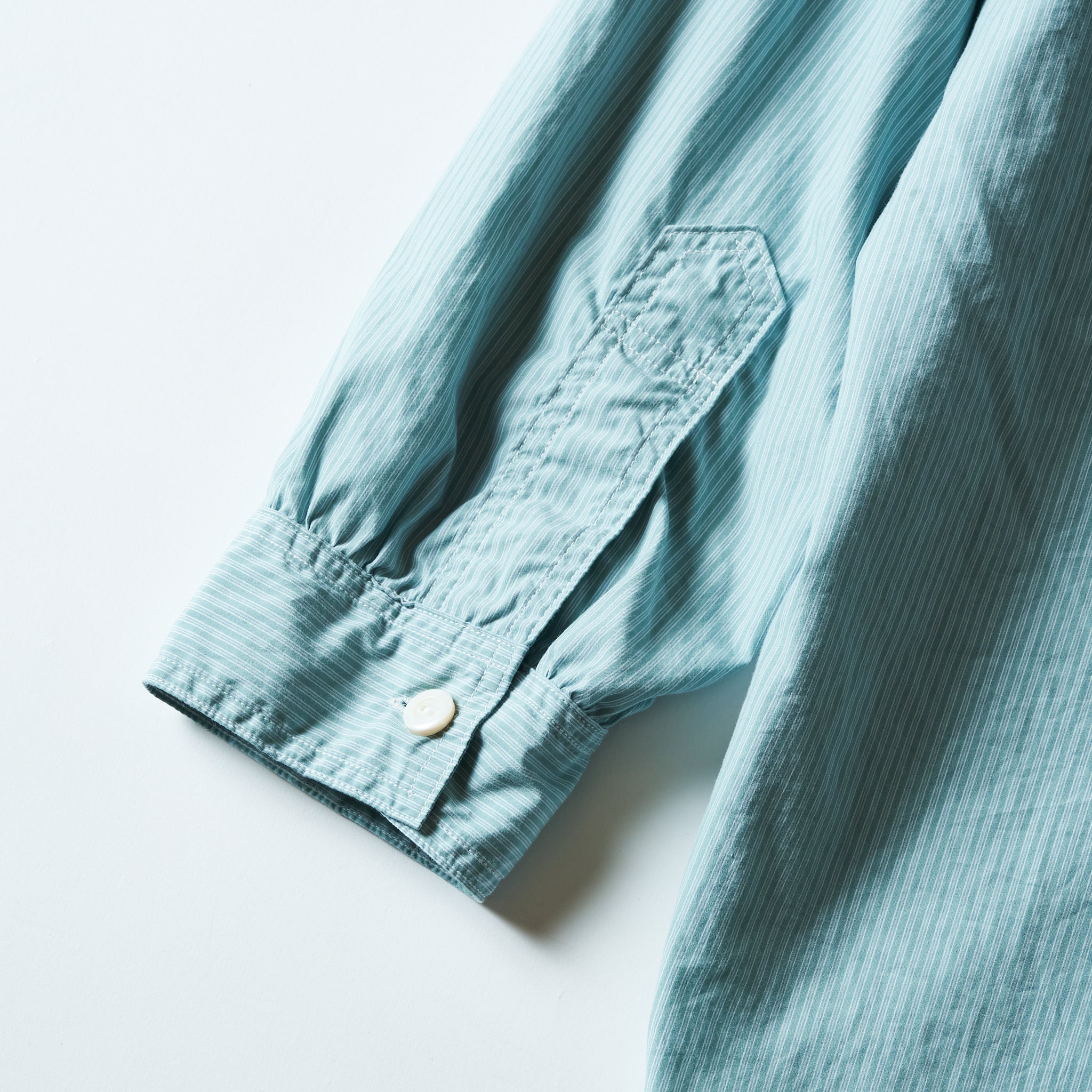 #1201C-SSG No.1 Shirt MV : stripe shirting green