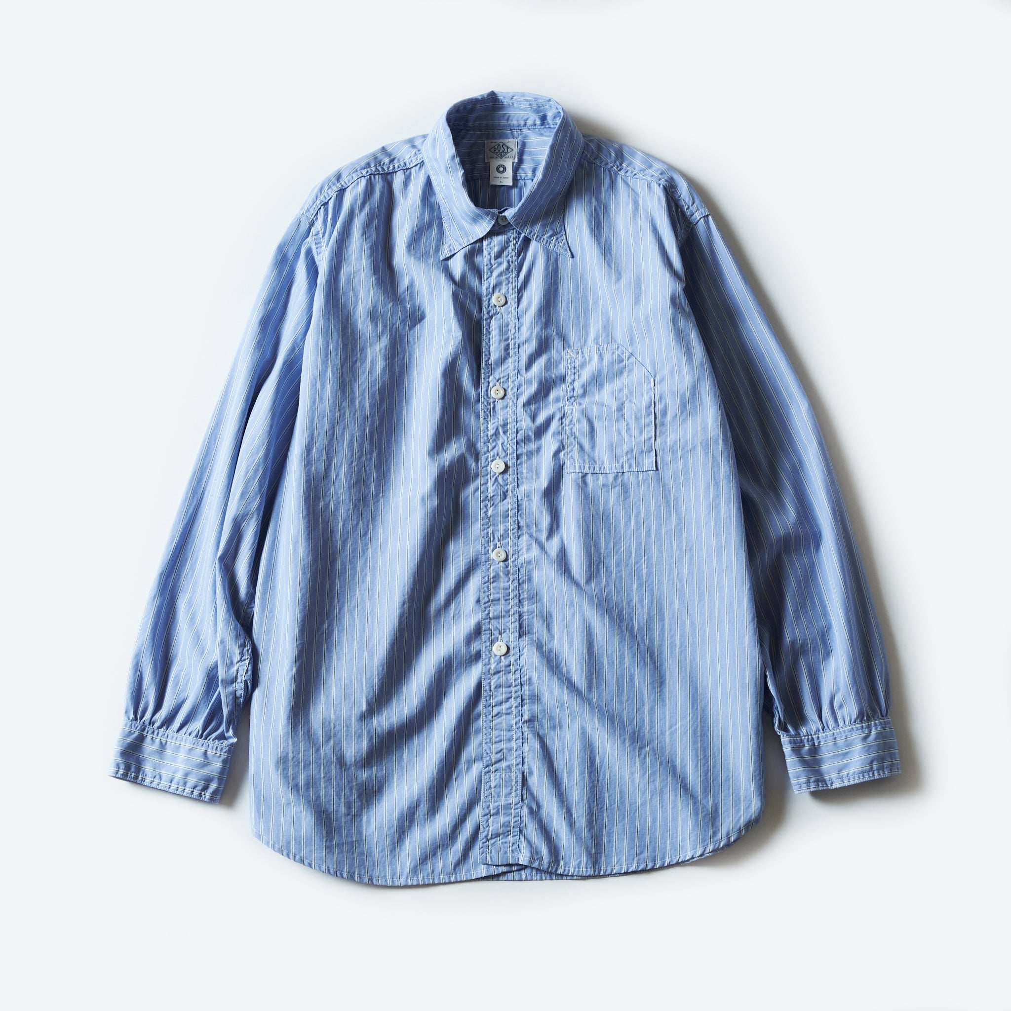#1201C-SSB No.1 Shirt MV : stripe shirting blue