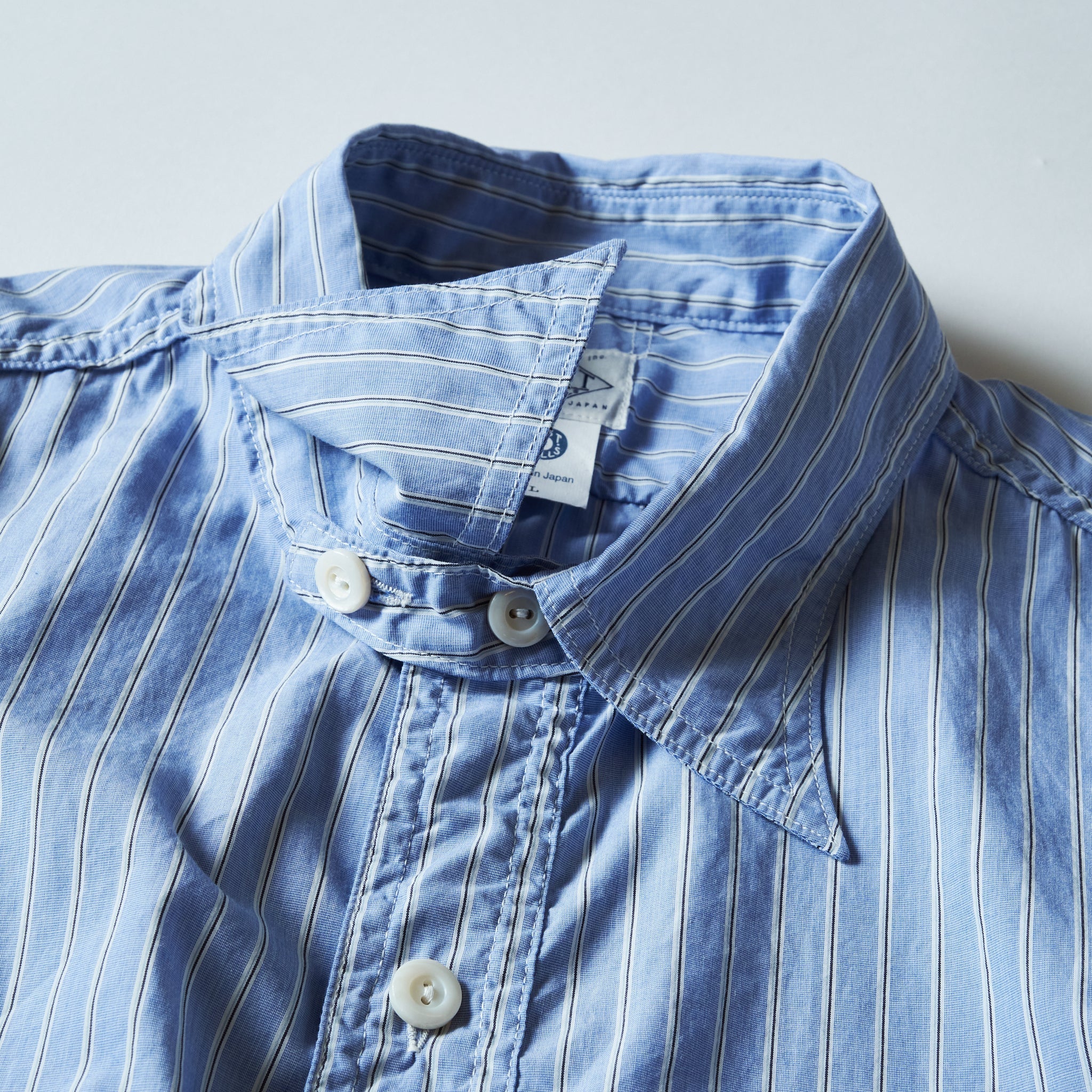 #1201C-SSB No.1 Shirt MV : stripe shirting blue