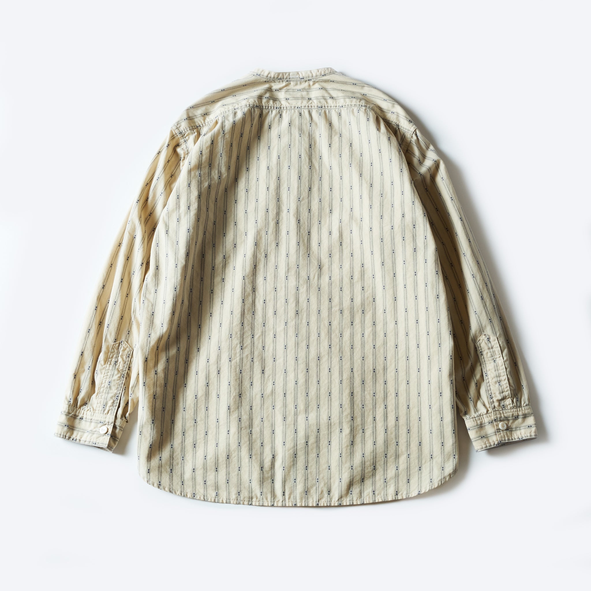 #1203C-SSN Band Collar Shirt MV : stripe shirting natural