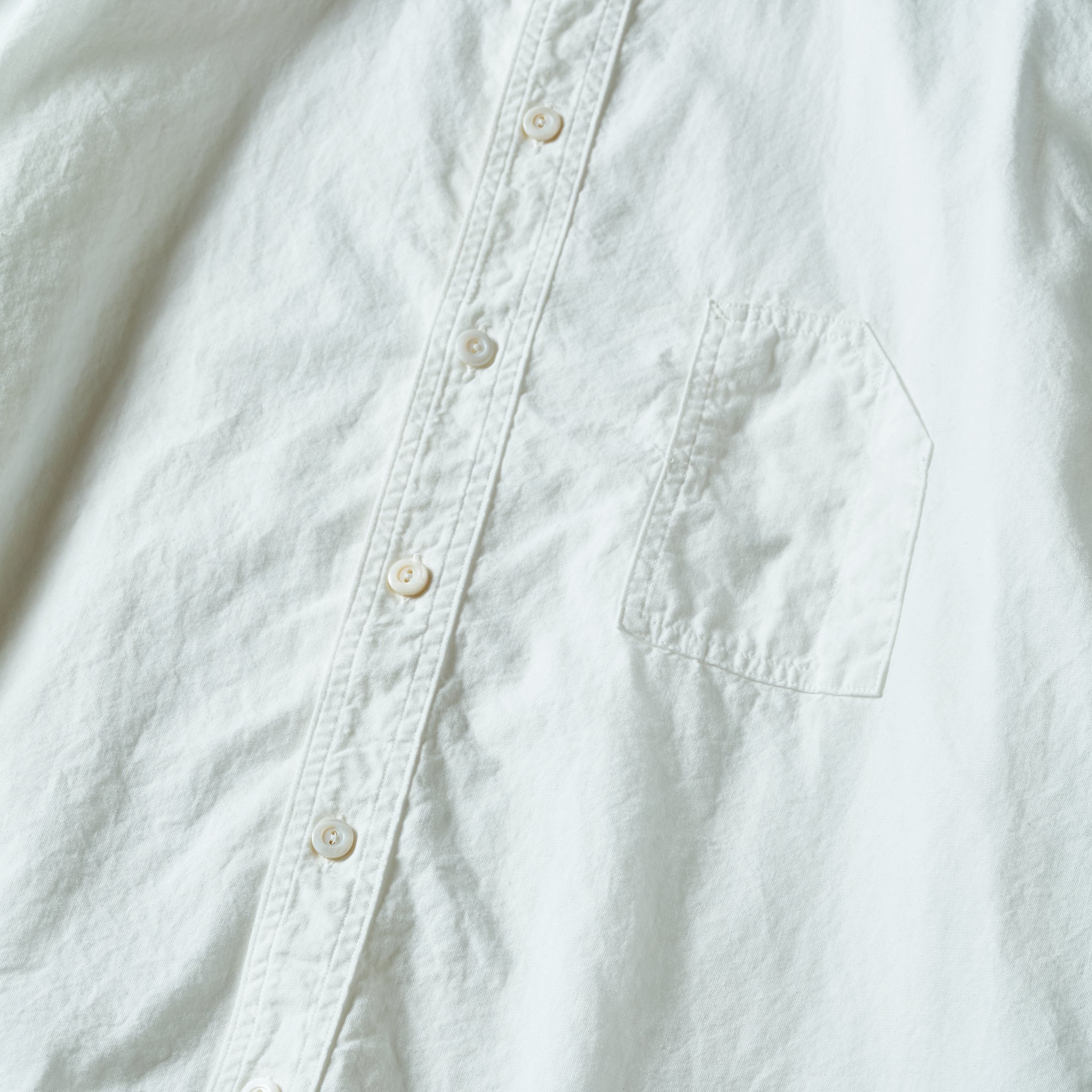 #1203C-WC Band Collar Shirt MV : classic chambray white