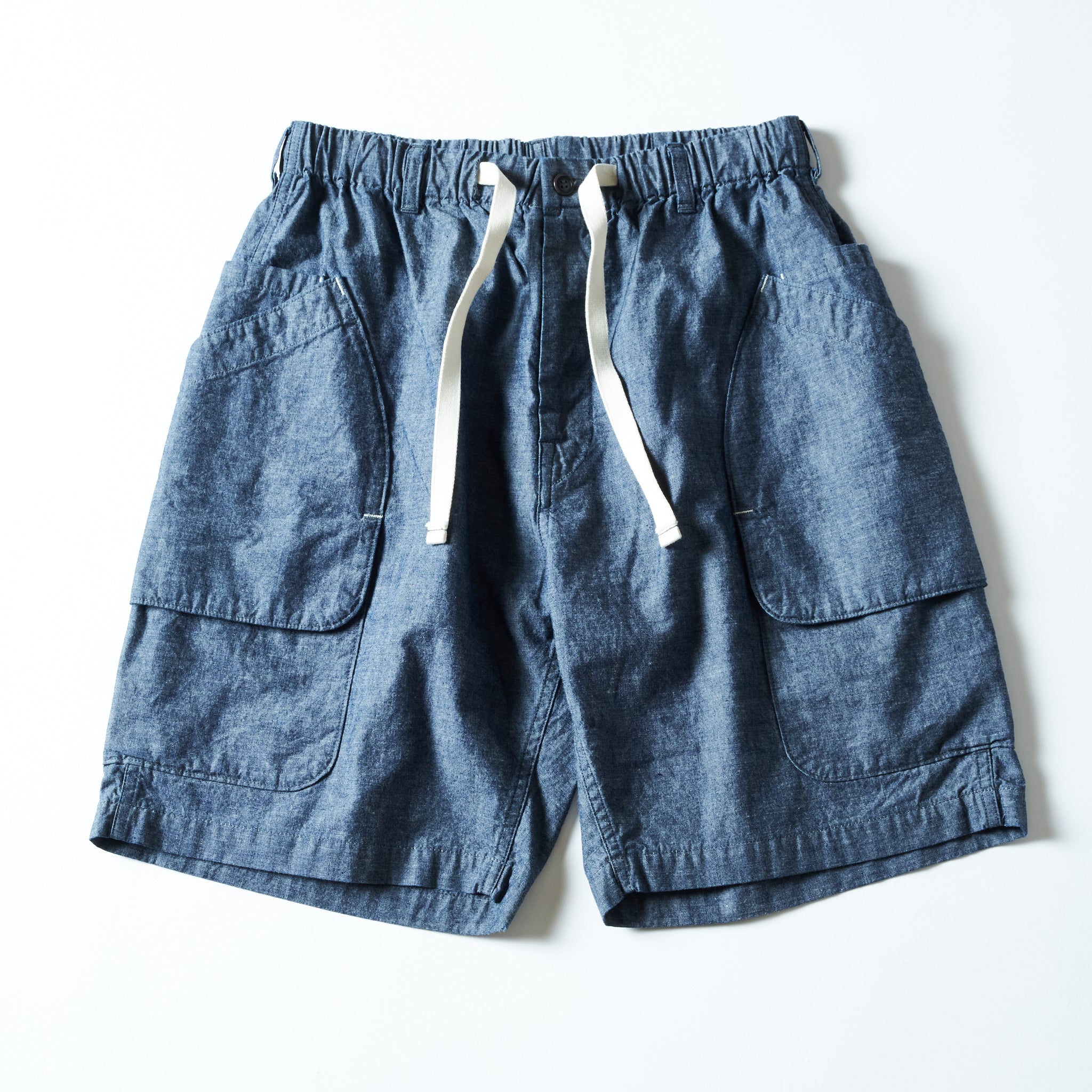 #2323E-MC E-Z DEE's Shorts : medium weight chambray indigo