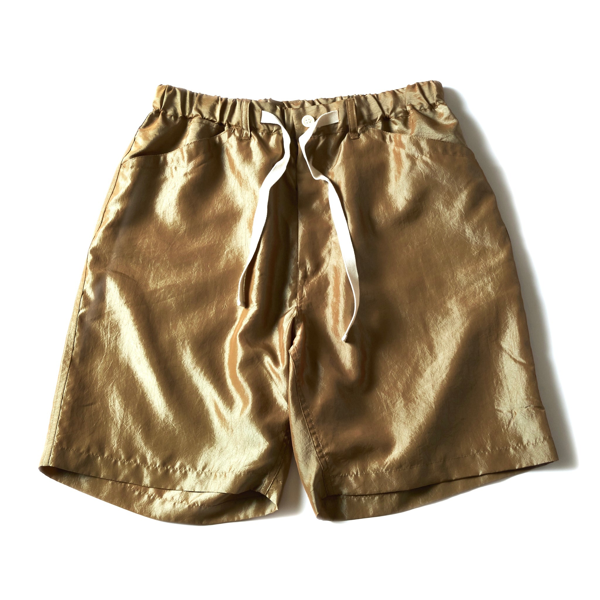#3319S-MTK E-Z Chinois De Luxe Shorts : metallic taffeta khaki