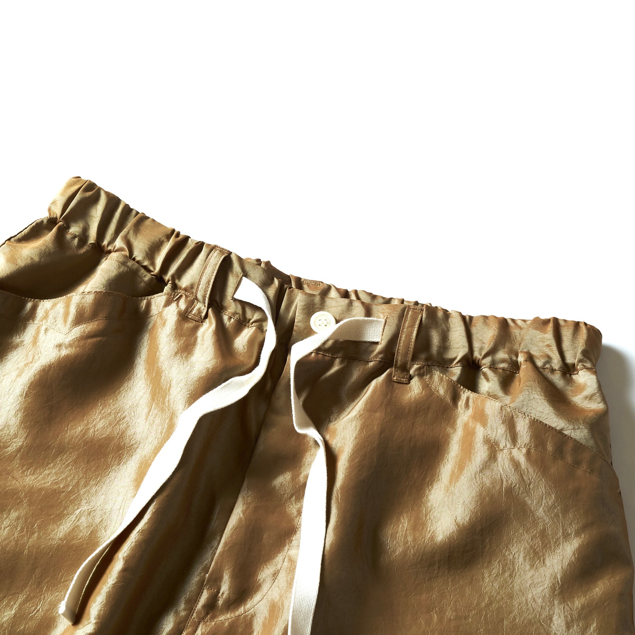 #3319S-MTK E-Z Chinois De Luxe Shorts : metallic taffeta khaki