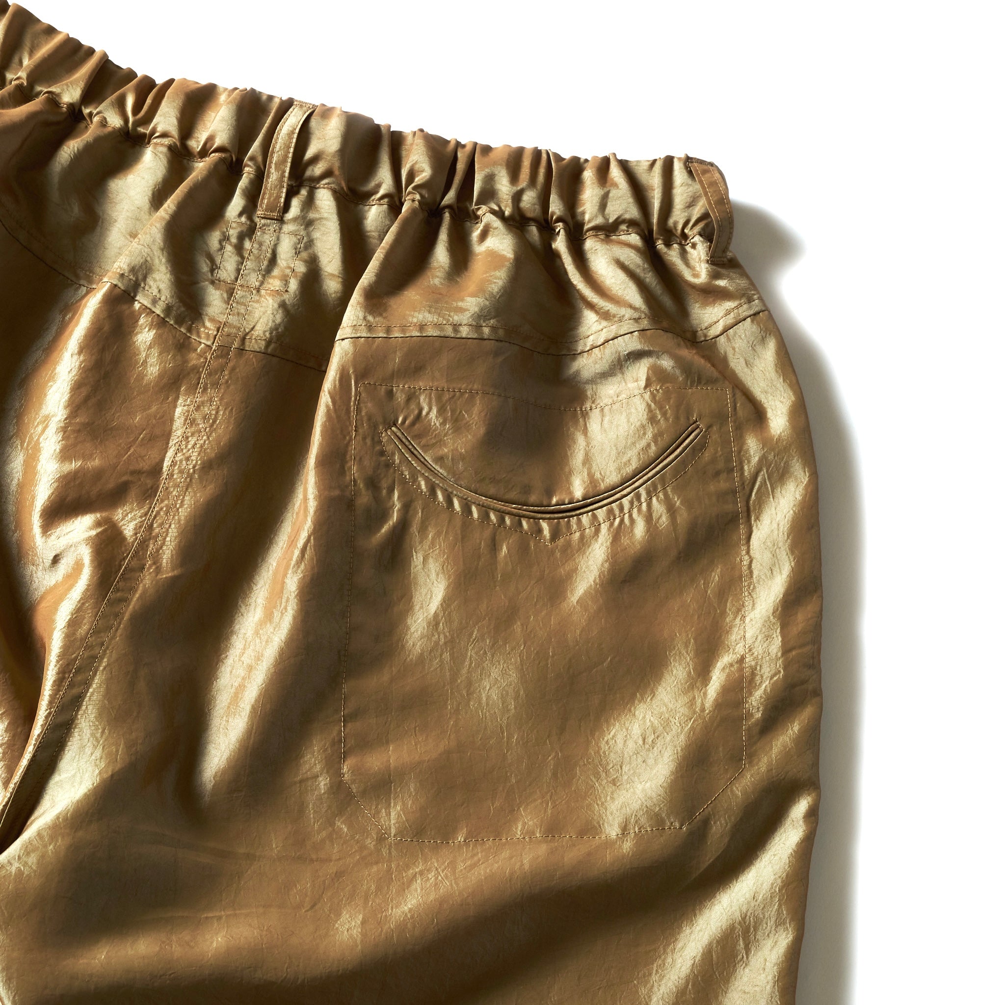 #3319S-MTK E-Z Chinois De Luxe Shorts : metallic taffeta khaki