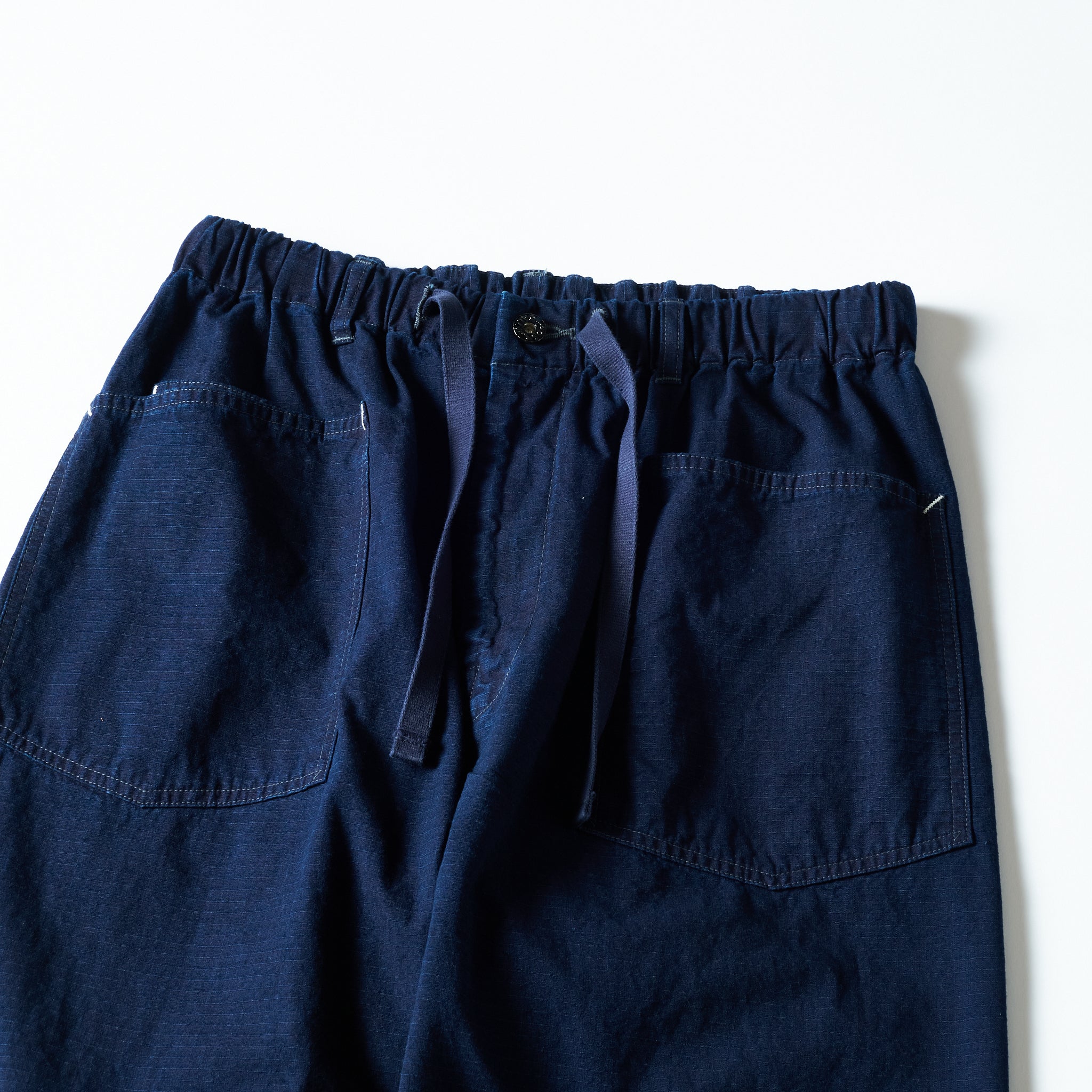 #3313-DRI E-Z ARMY-NAVY Pants 2 : cotton dobby ripstop indigo deep wash