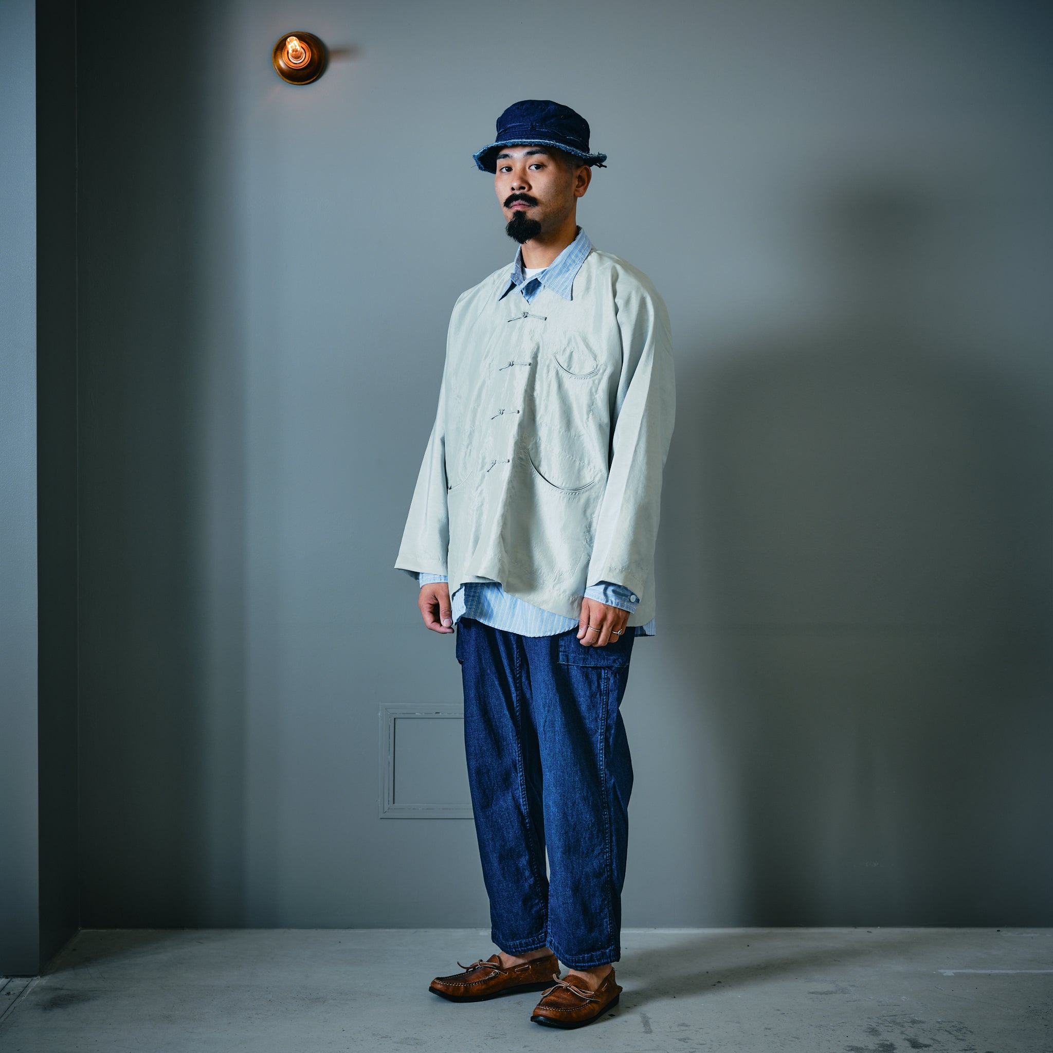 #1201C-SSB No.1 Shirt MV : stripe shirting blue