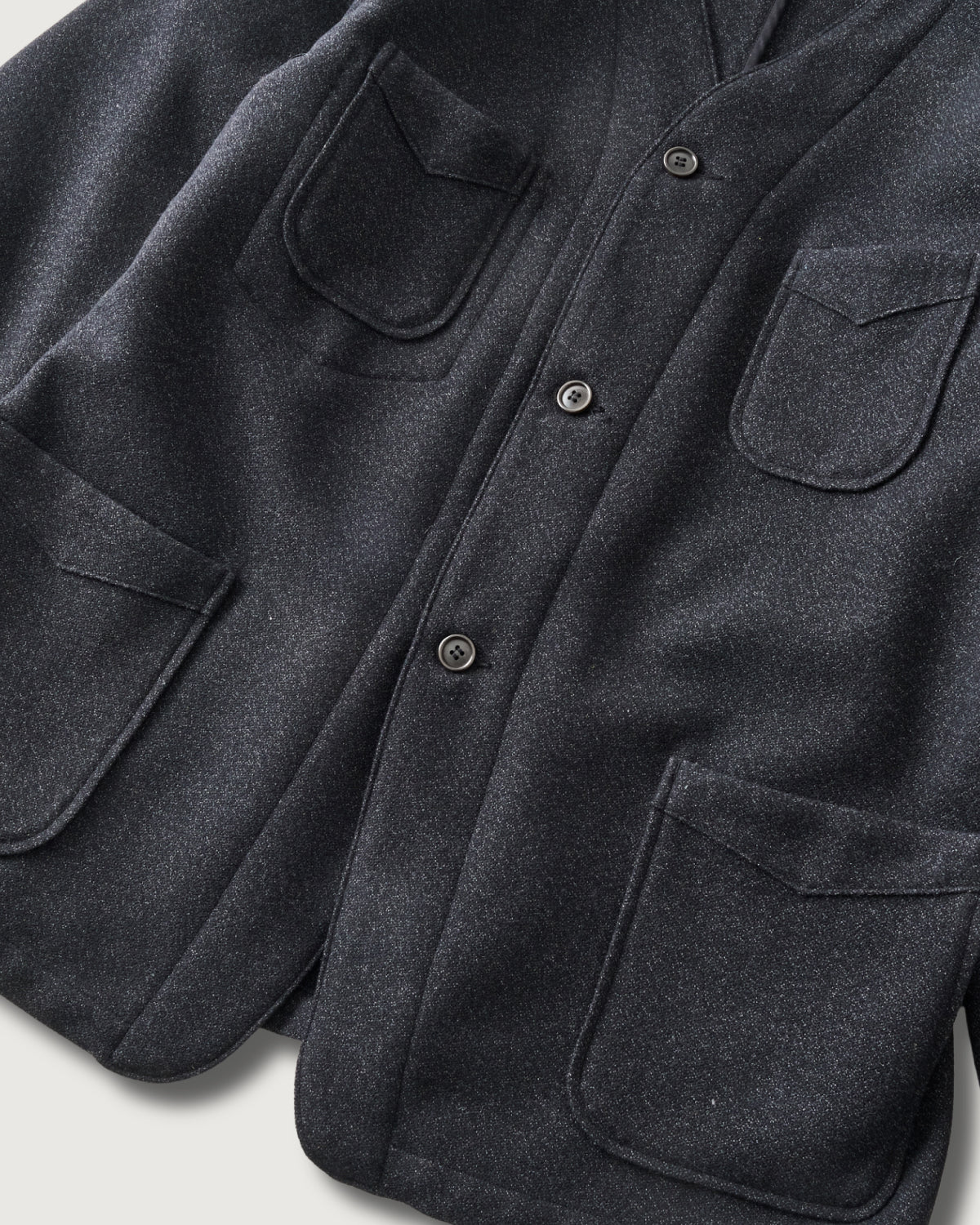 ポストオーバーオールズ ノーカラージャケット ウール L 3128DV-BTC 3128DV-BTC OK 1930 DV : basket tweed charcoal