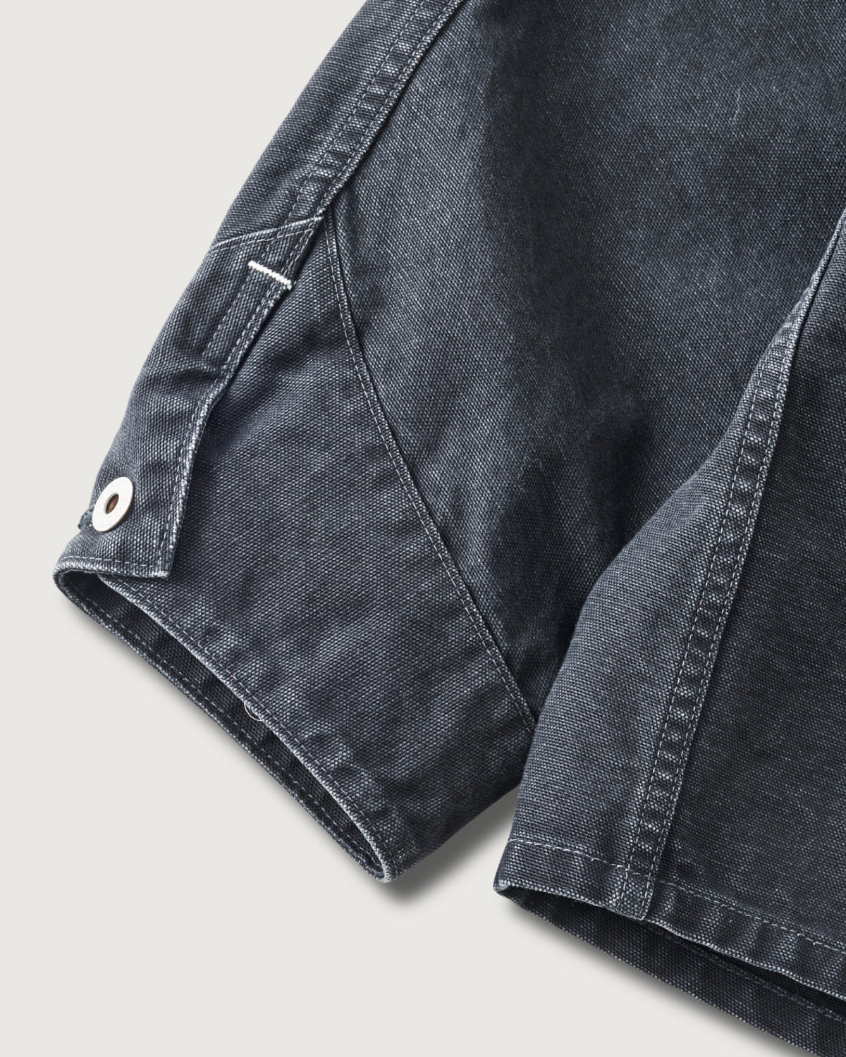 #3133-PCB POST 46 : pigment dyed canvas washed black