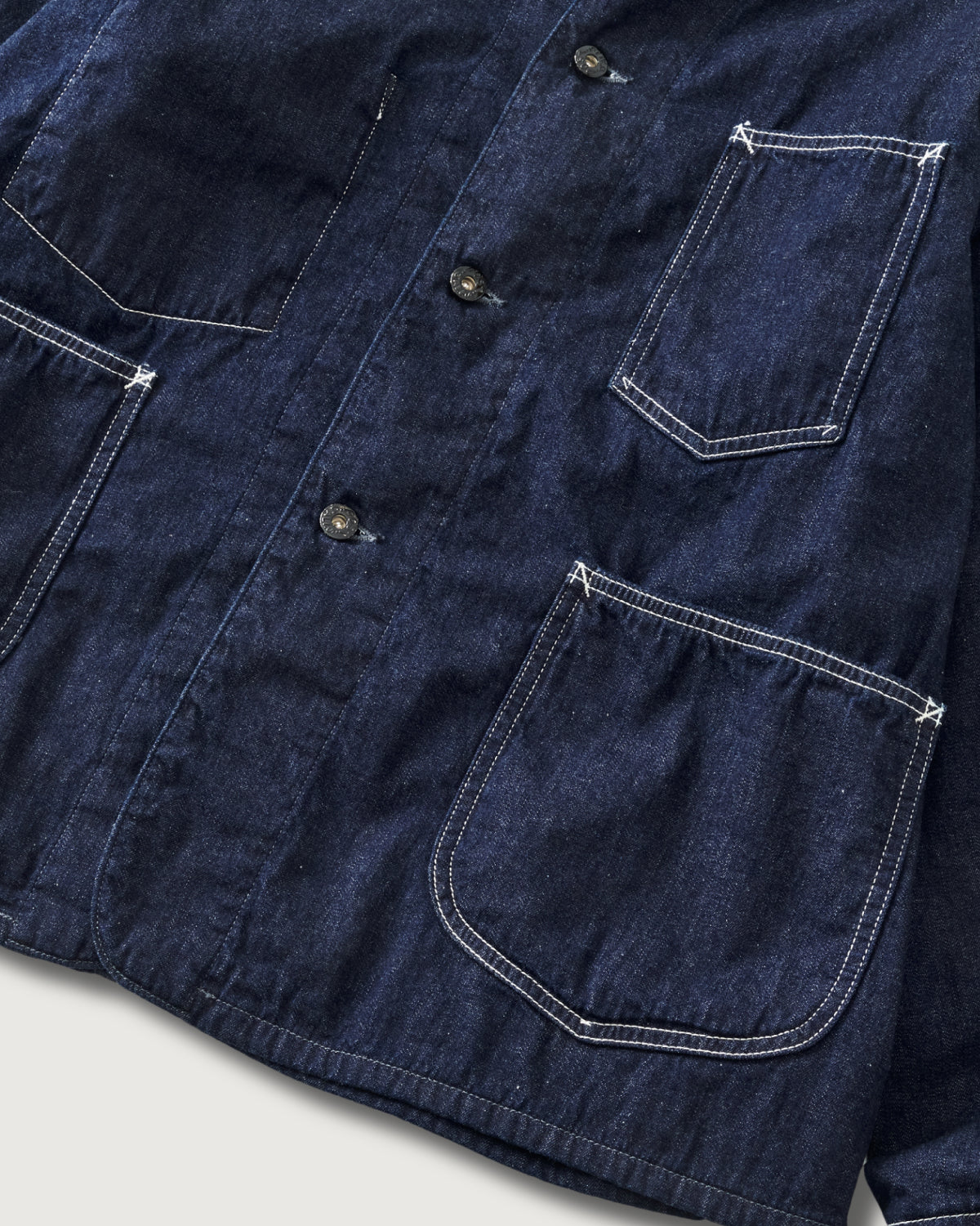 #3133W-8DI POST 46-W : 8oz. denim x stripe shirting indigo