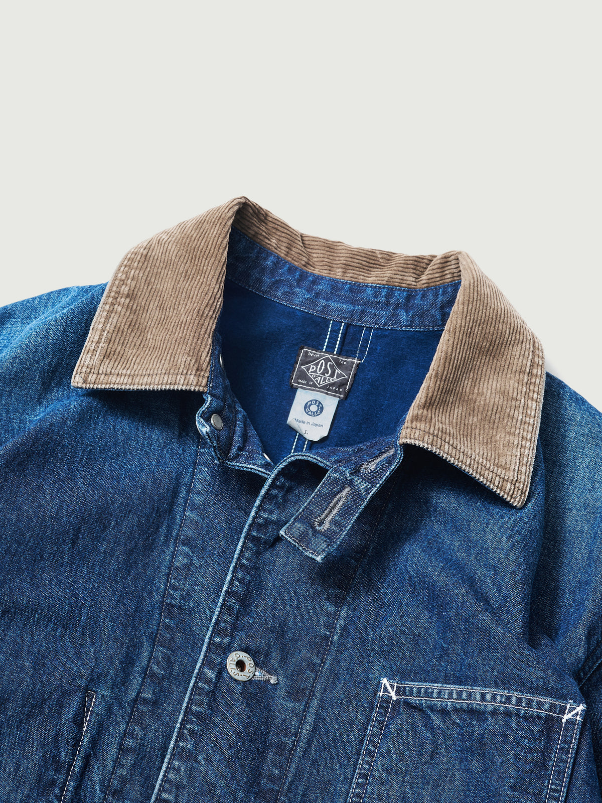 #3133W-8DI POST 46-W : Indigo 8oz denim worn wash w/ indigo flannel lining [SHOP SPECIAL]　