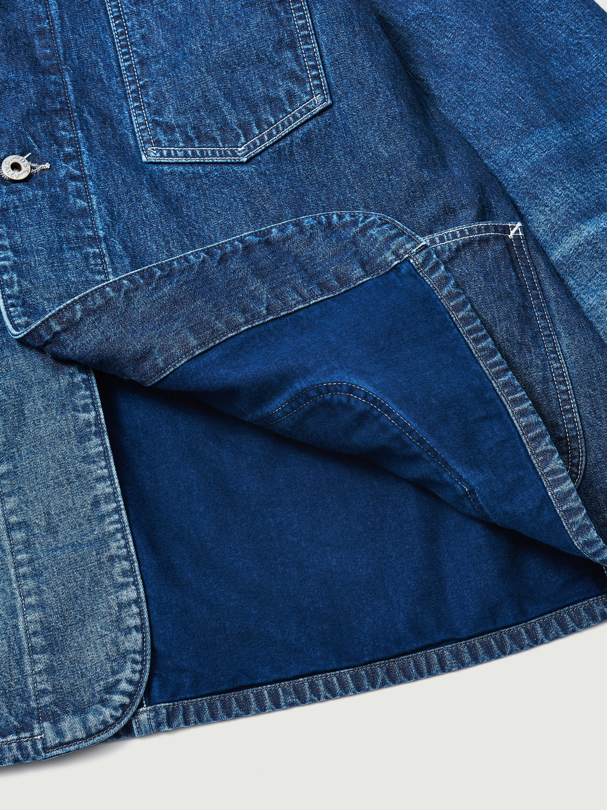 #3133W-8DI POST 46-W : Indigo 8oz denim worn wash w/ indigo flannel lining [SHOP SPECIAL]　
