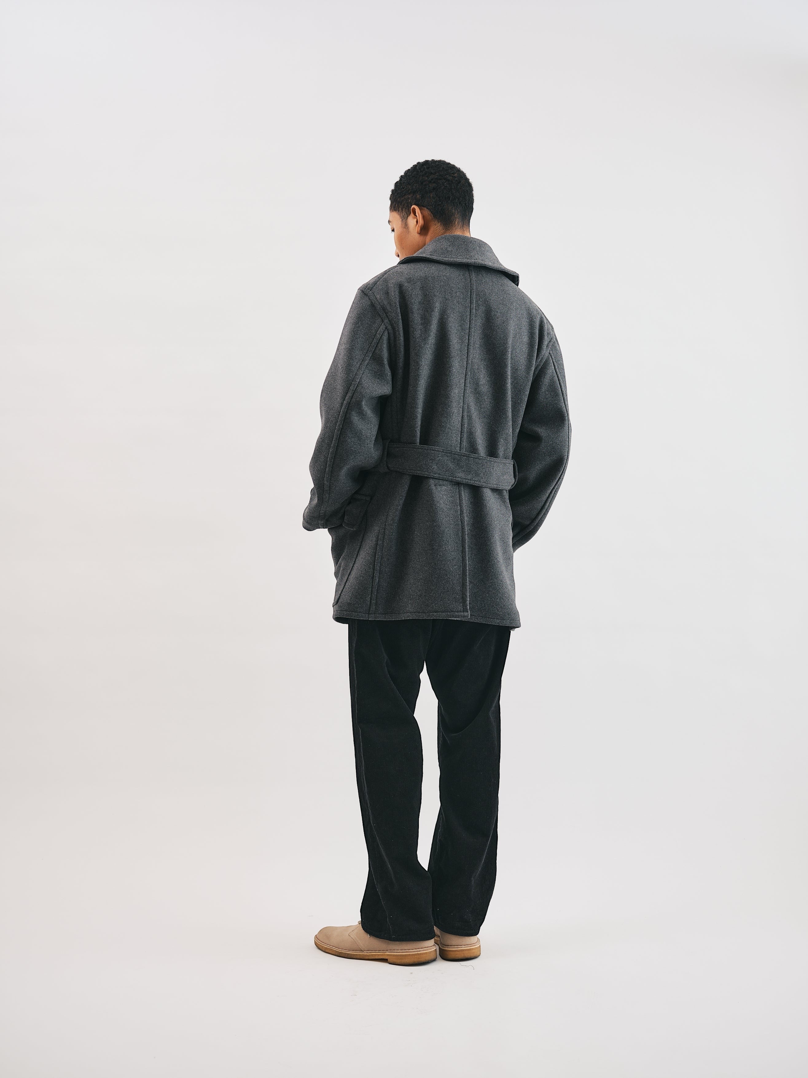 #3140-HMC POST Mack : heavy melton charcoal heather