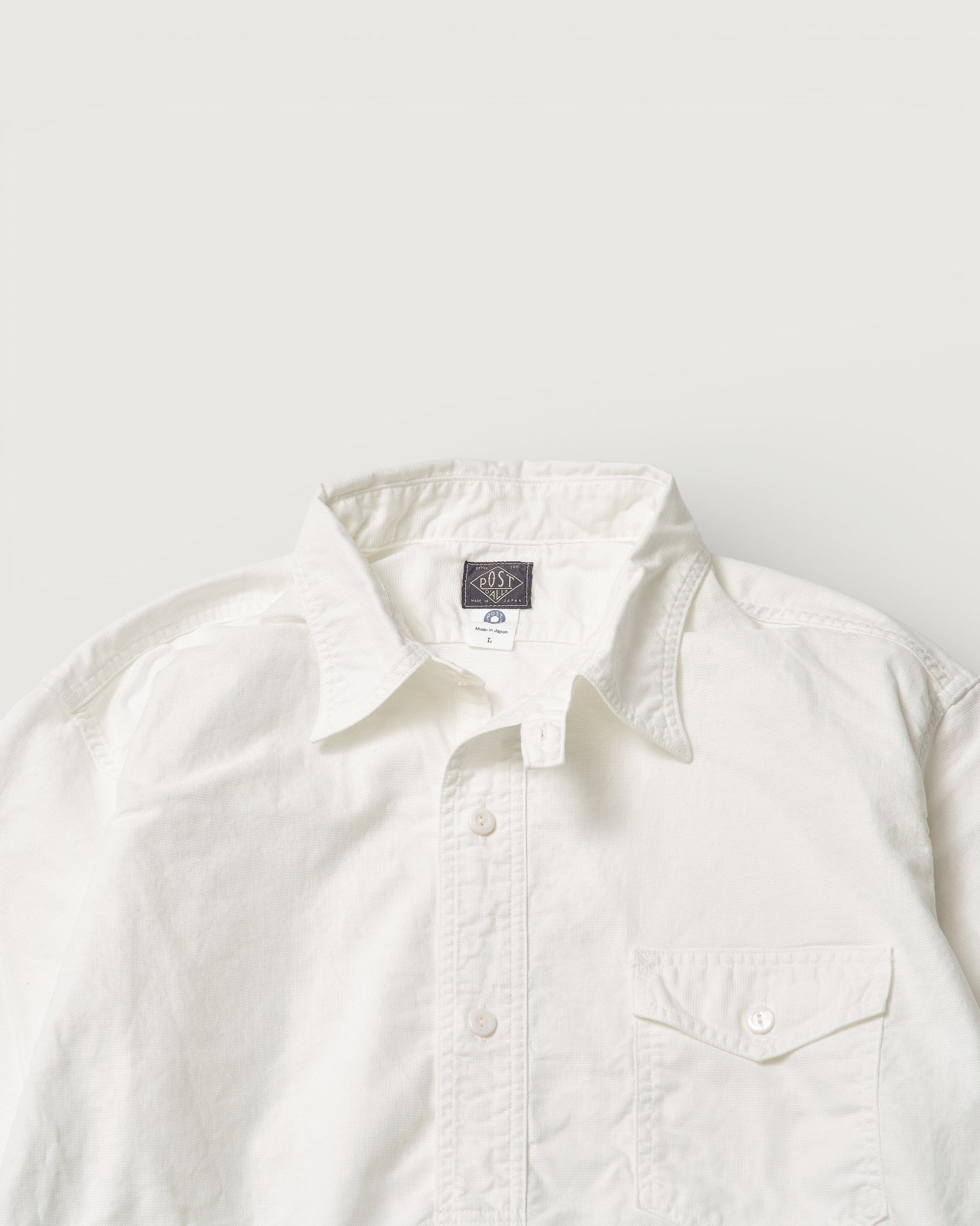 #3213S-PCW NAVY CUT S/S : panama cloth white