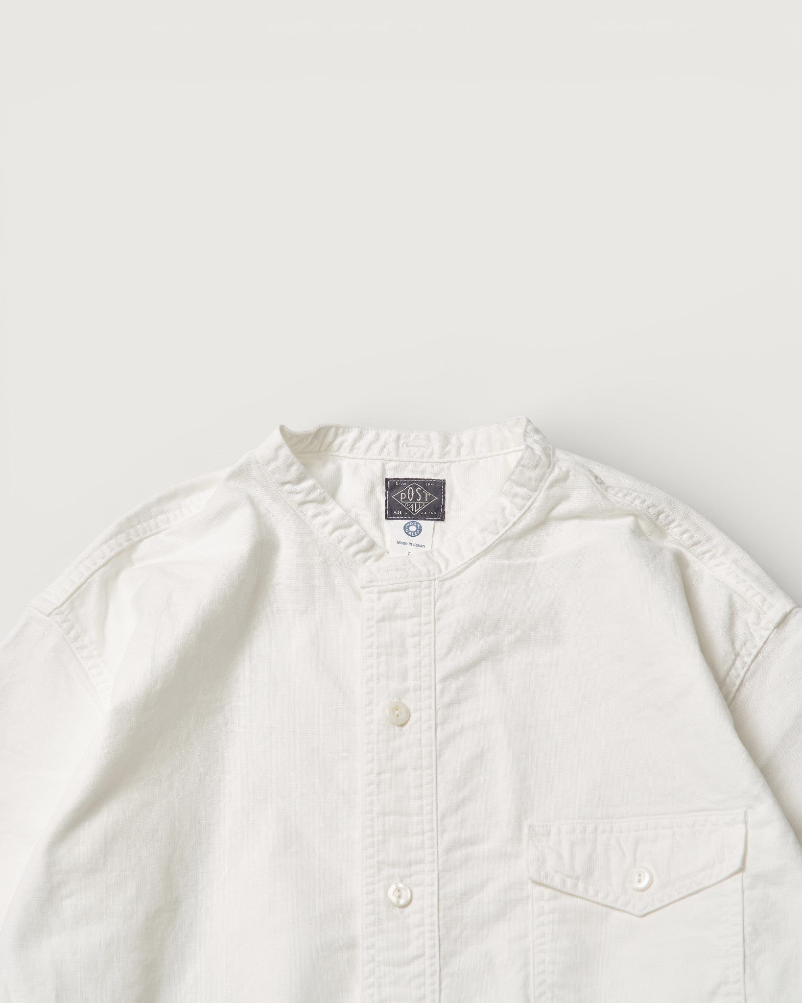 #3213SB-PCW NAVY CUT~Band S/S : Panama cloth white