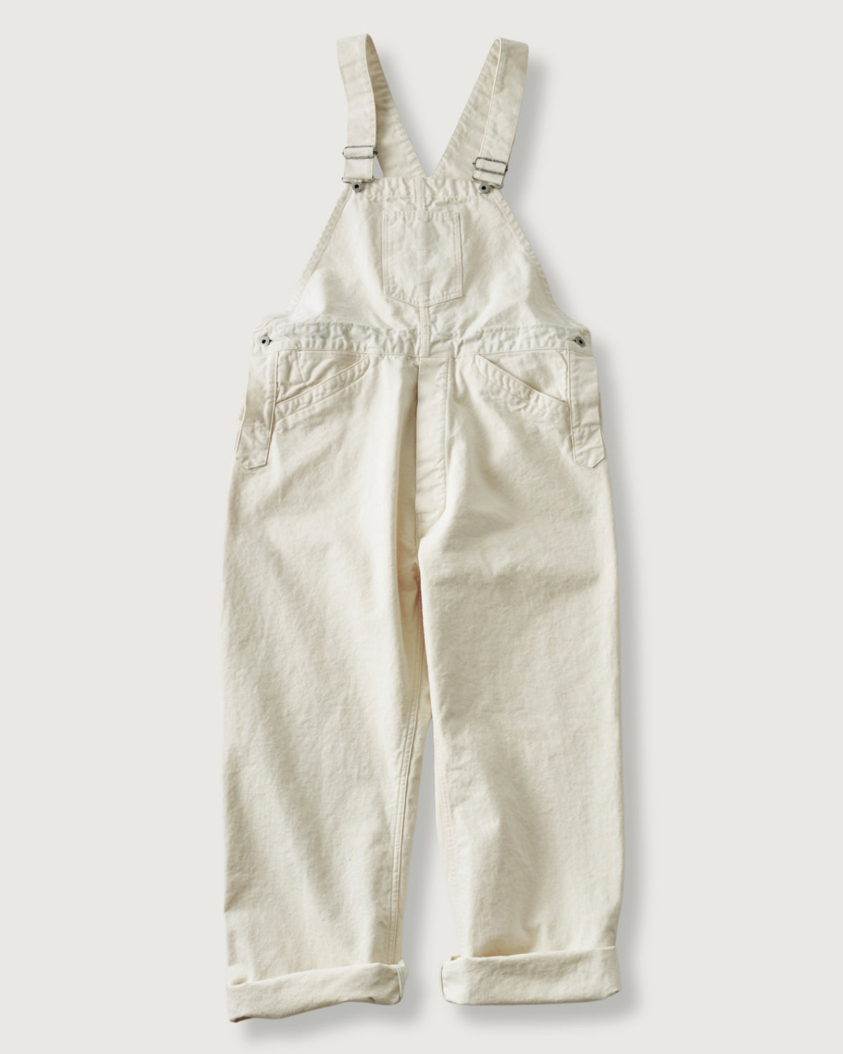 #3401-PCN POST 46 Overalls : pigment dyed canvas washed natural
