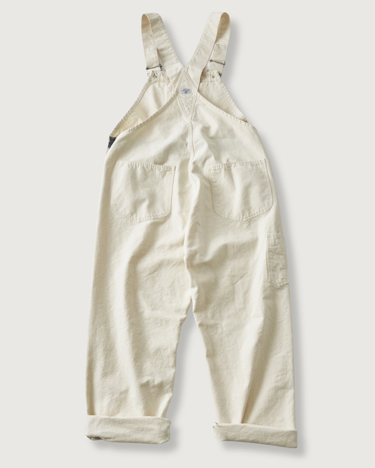 #3401-PCN POST 46 Overalls : pigment dyed canvas washed natural
