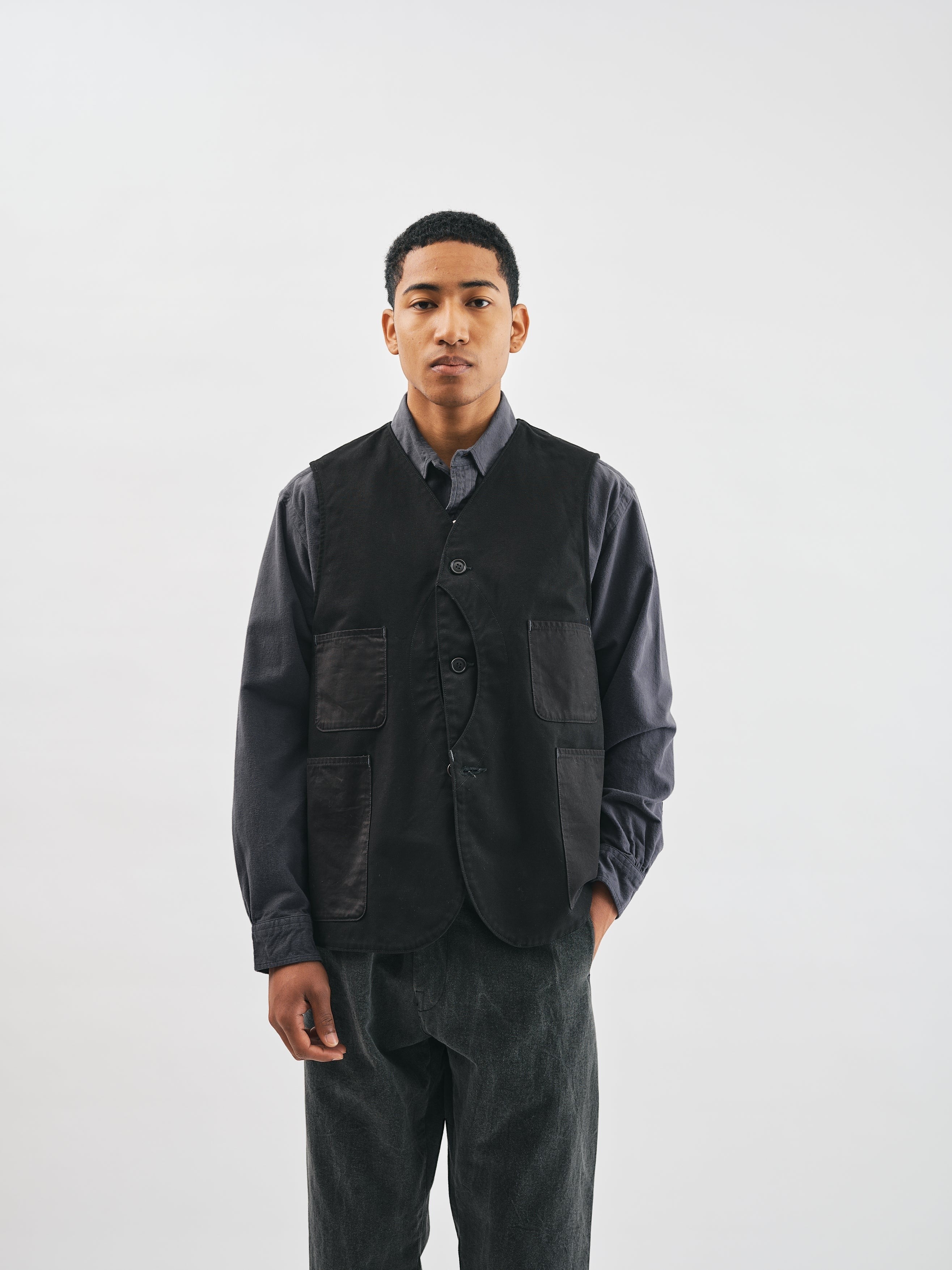 #3504-CSB Royal Moody : cotton serge combo black