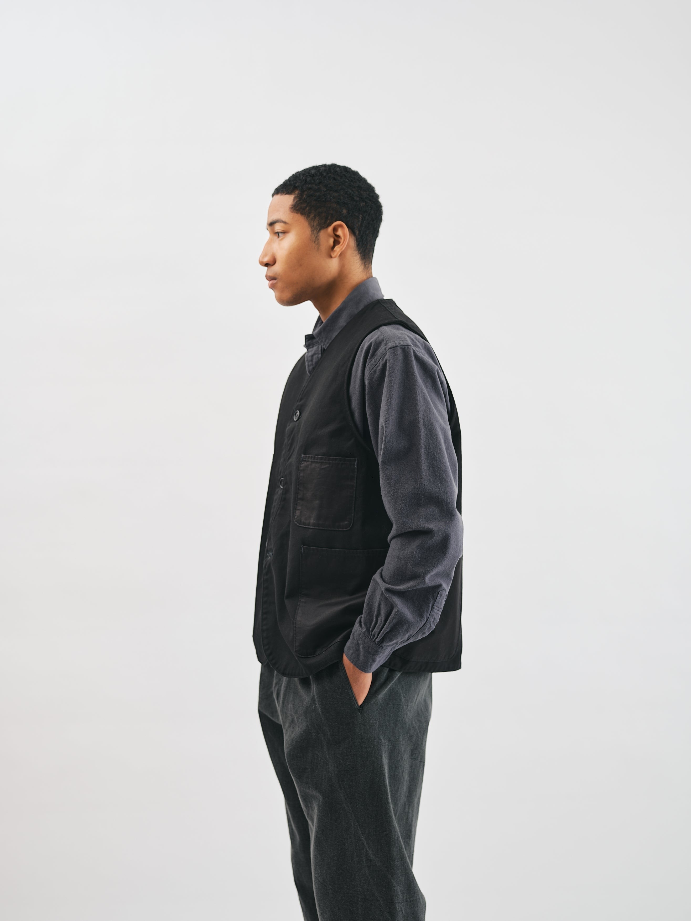 #3504-CSB Royal Moody : cotton serge combo black