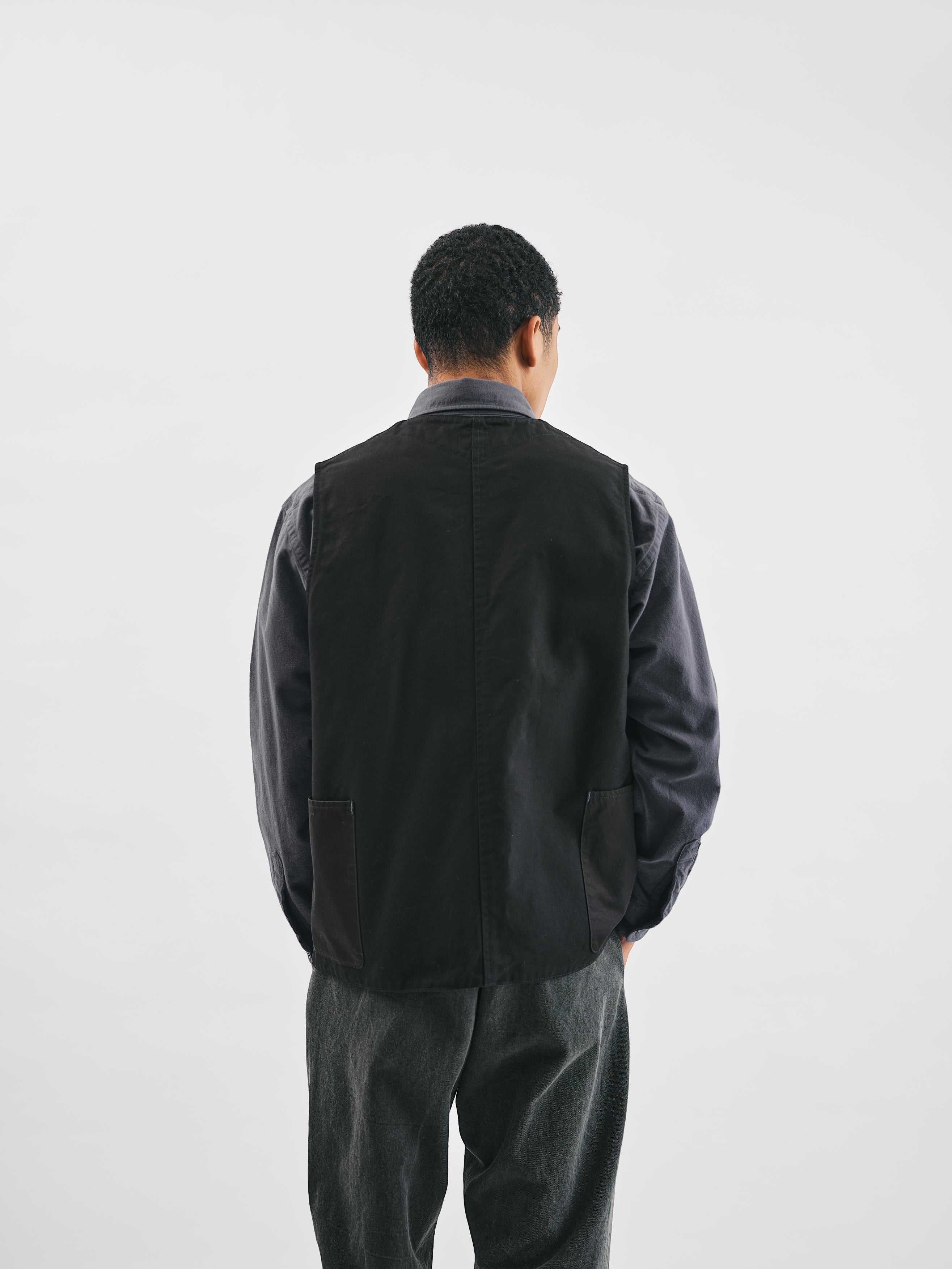 #3504-CSB Royal Moody : cotton serge combo black