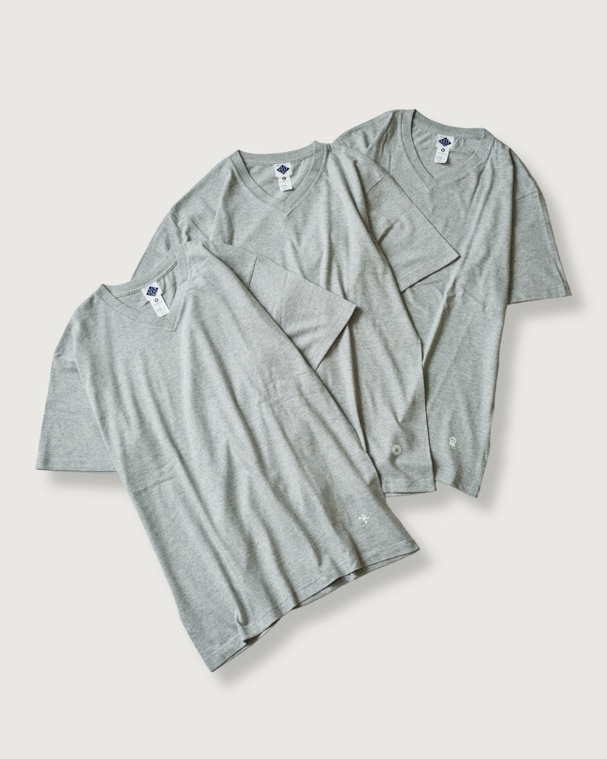 V neck 3pack tee Ver.2 (3PV2-GH) : grey heather (Shop Special)