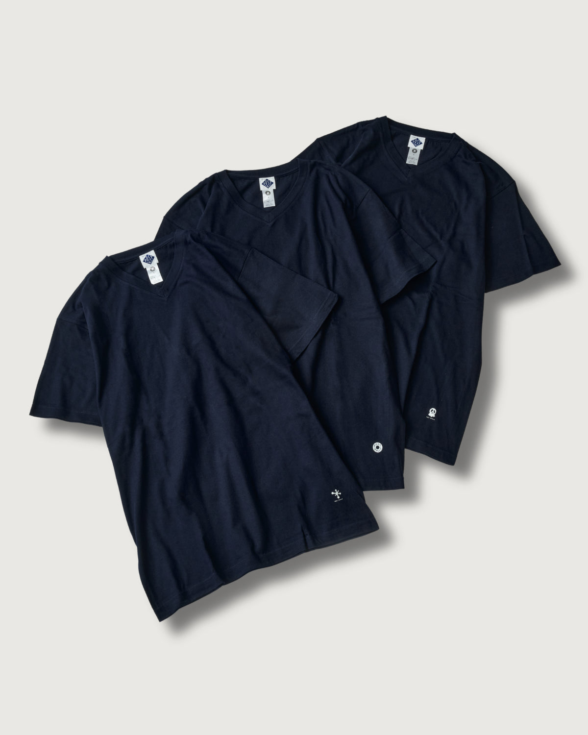 V neck 3pack tee Ver.2 (3PV2-NV) : navy (Shop Special)