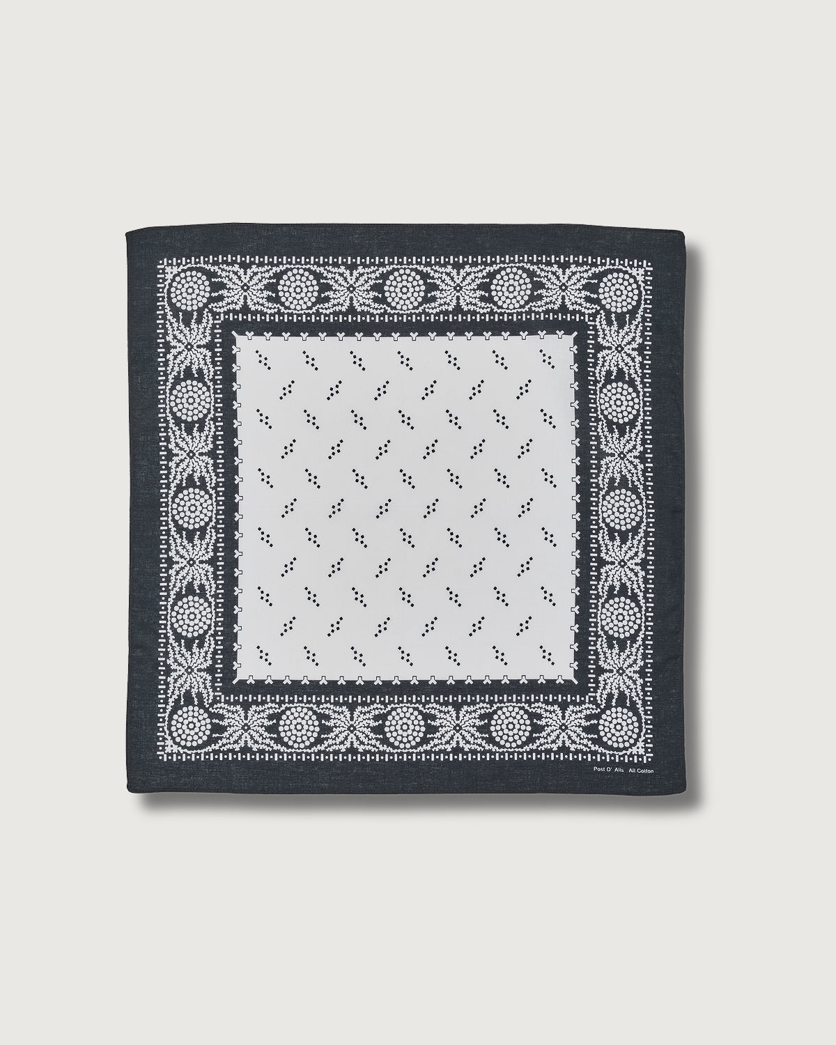 #4001-C Spider POST Bandana Hankie : spider charcoal 45 x 45