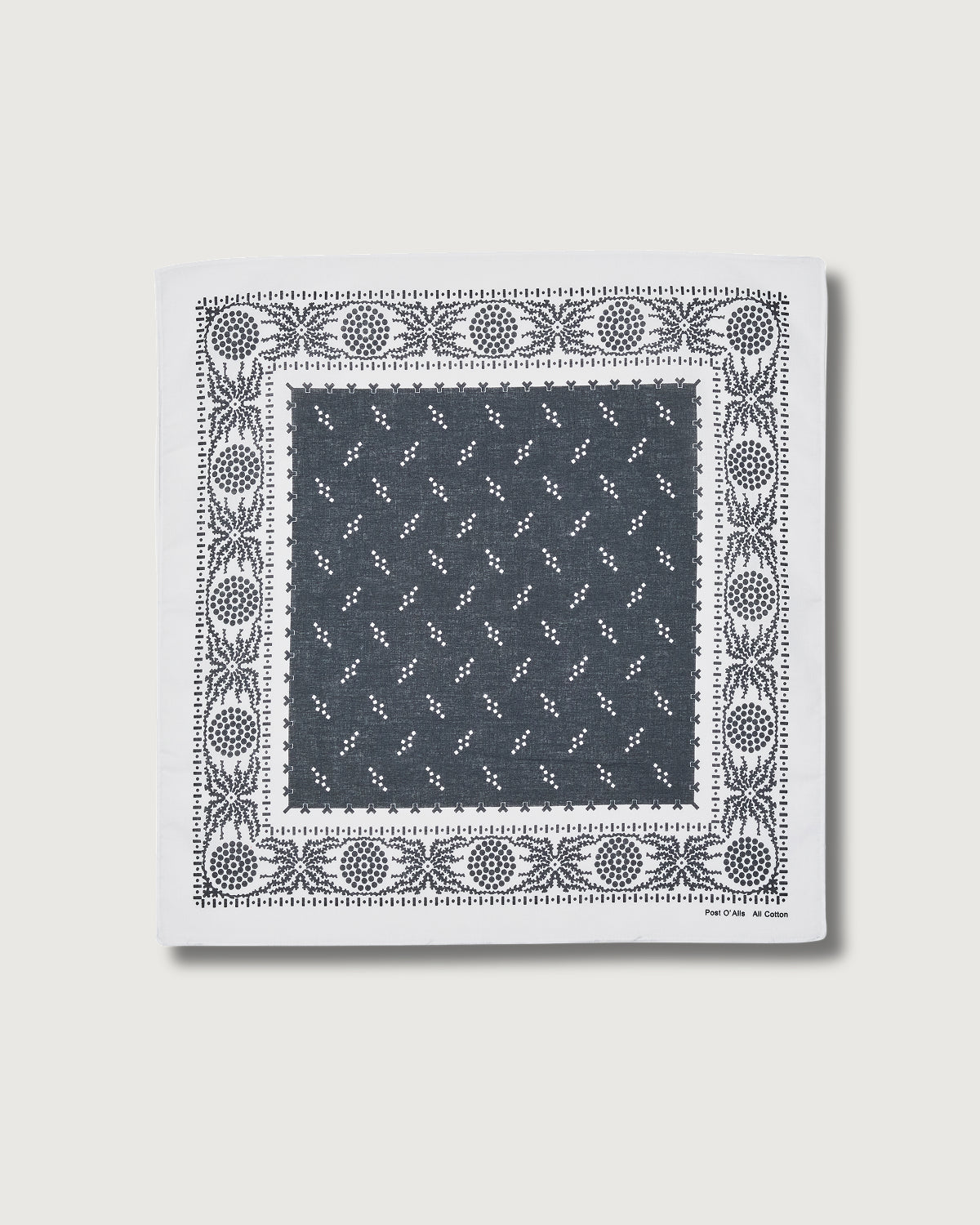 #4001-WC Spider POST Bandana Hankie : spider white/charcoal 45 x 45