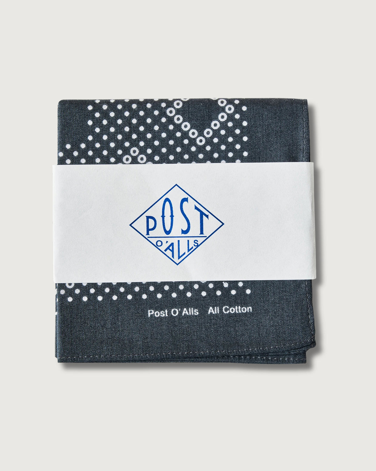 #4002-C Bean POST Bandana Hankie : bean charcoal 45 x 45