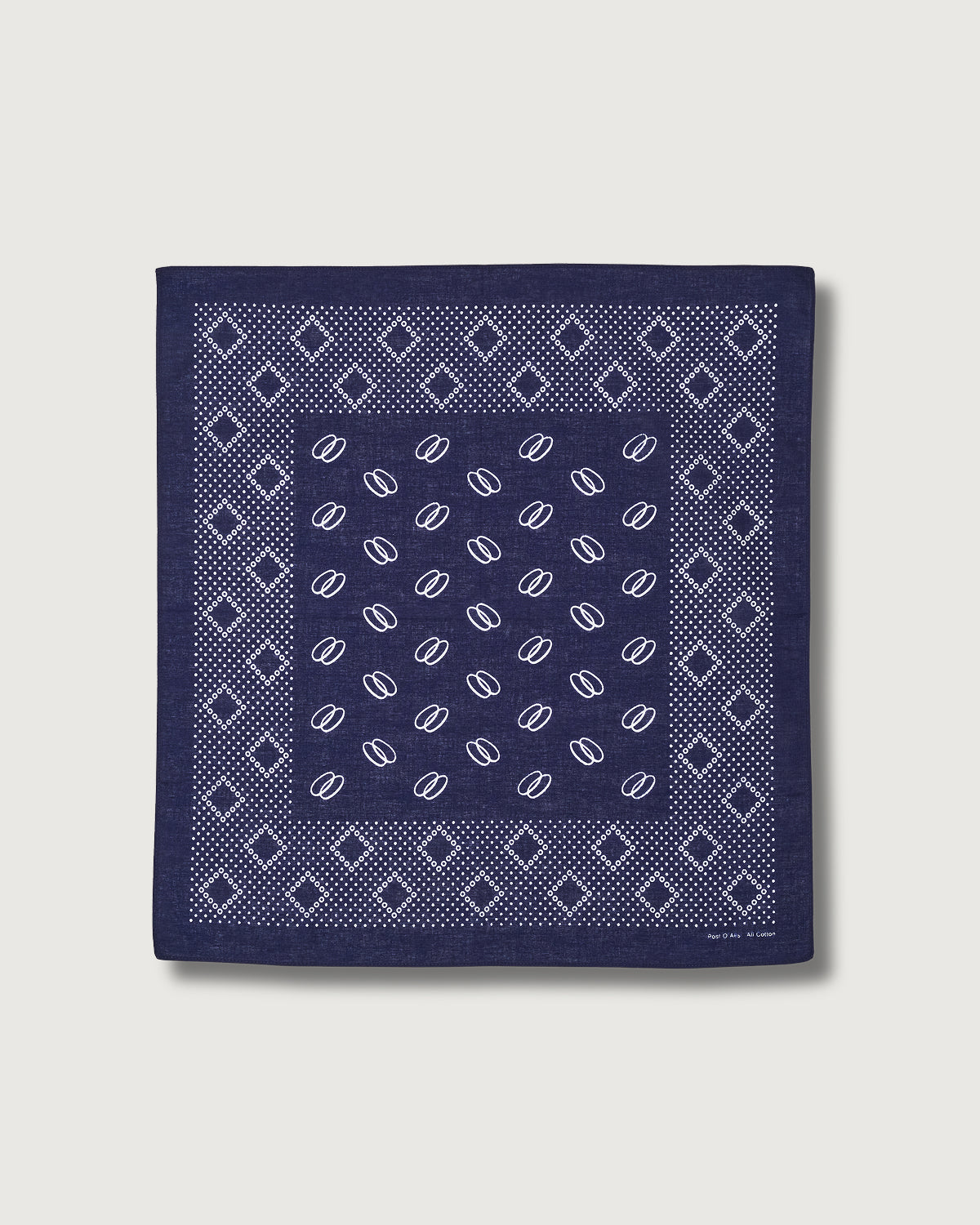 #4002-N Bean POST Bandana Hankie : bean navy 45 x 45