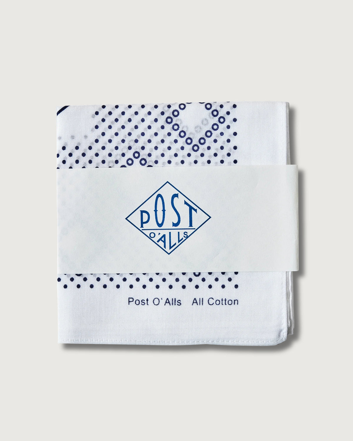 #4002-W Bean POST Bandana Hankie : bean white 45 x 45