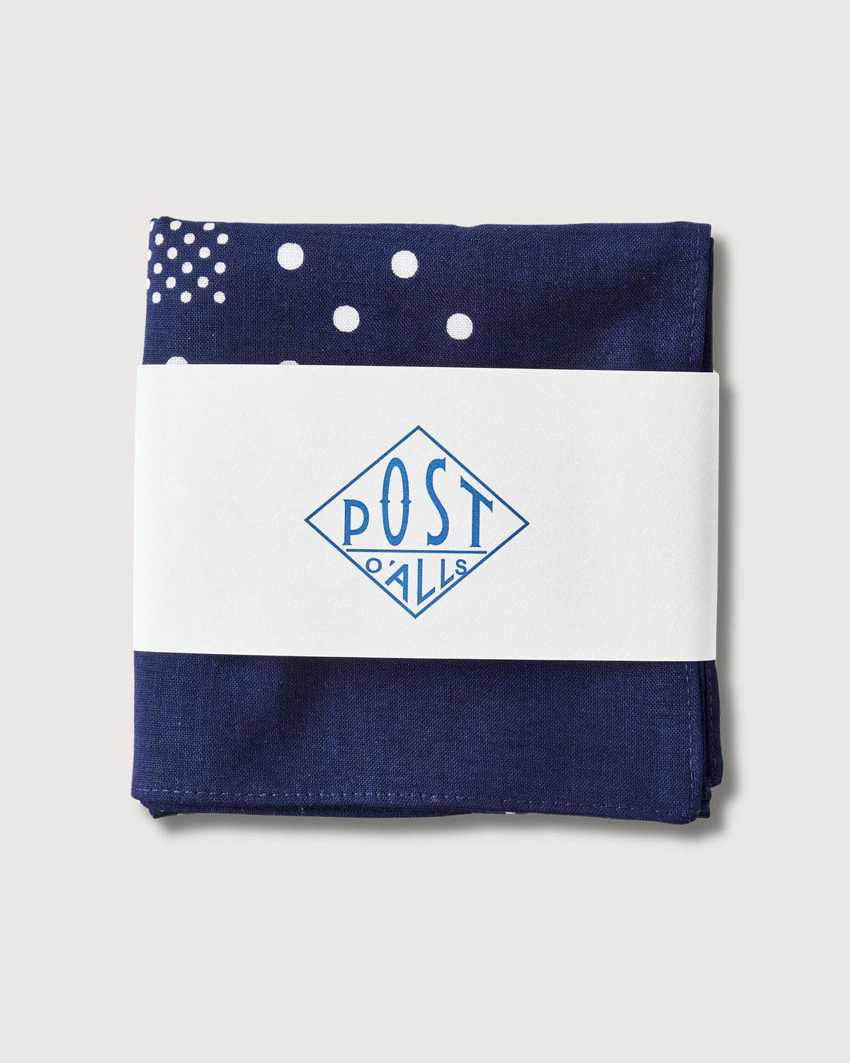 #4005-NW POST Bandana Hankie original 1993 design : cotton sheeting navy/white 45 x 45