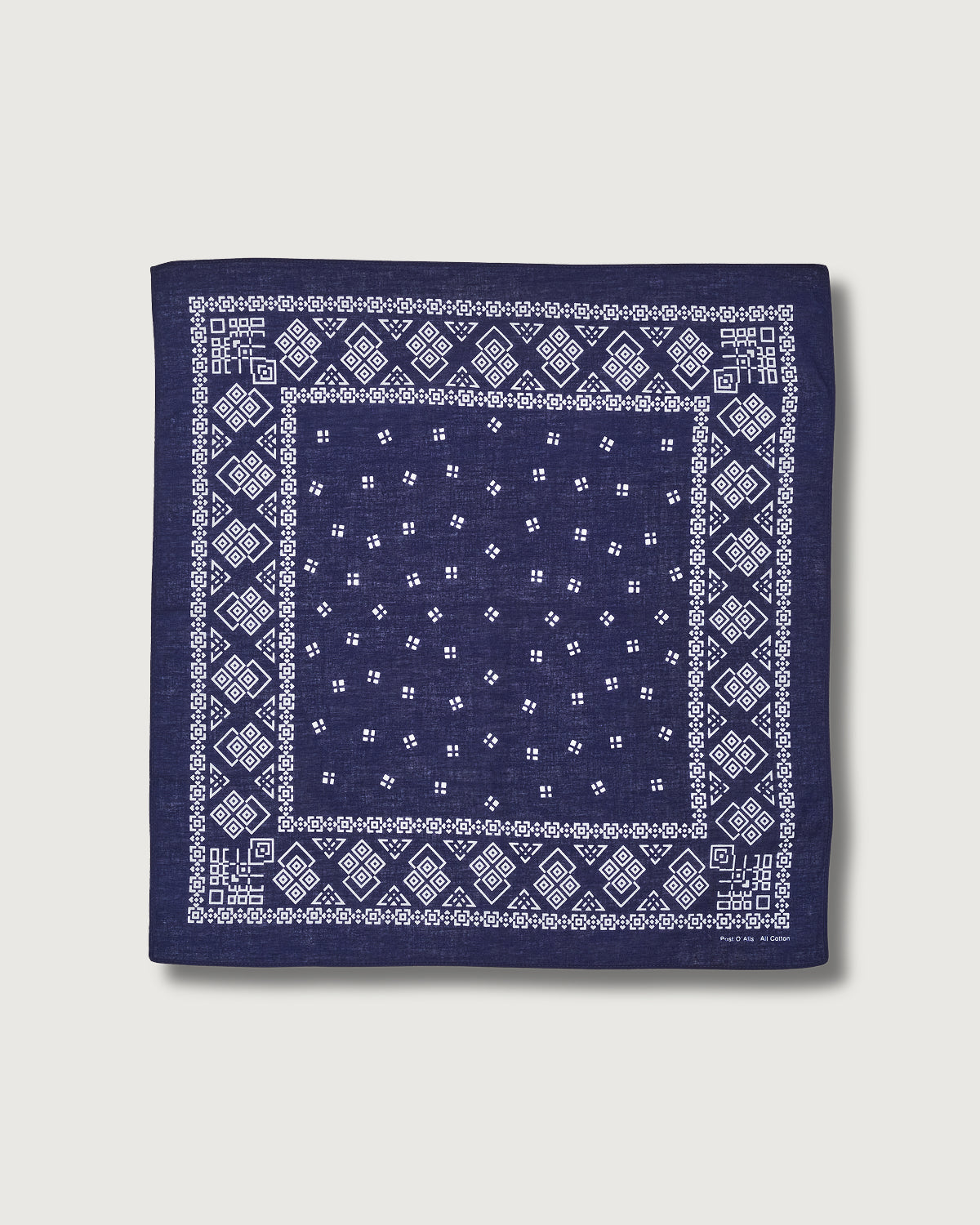 #4006-N Dia POST Bandana Hankie : dia navy 45 x 45
