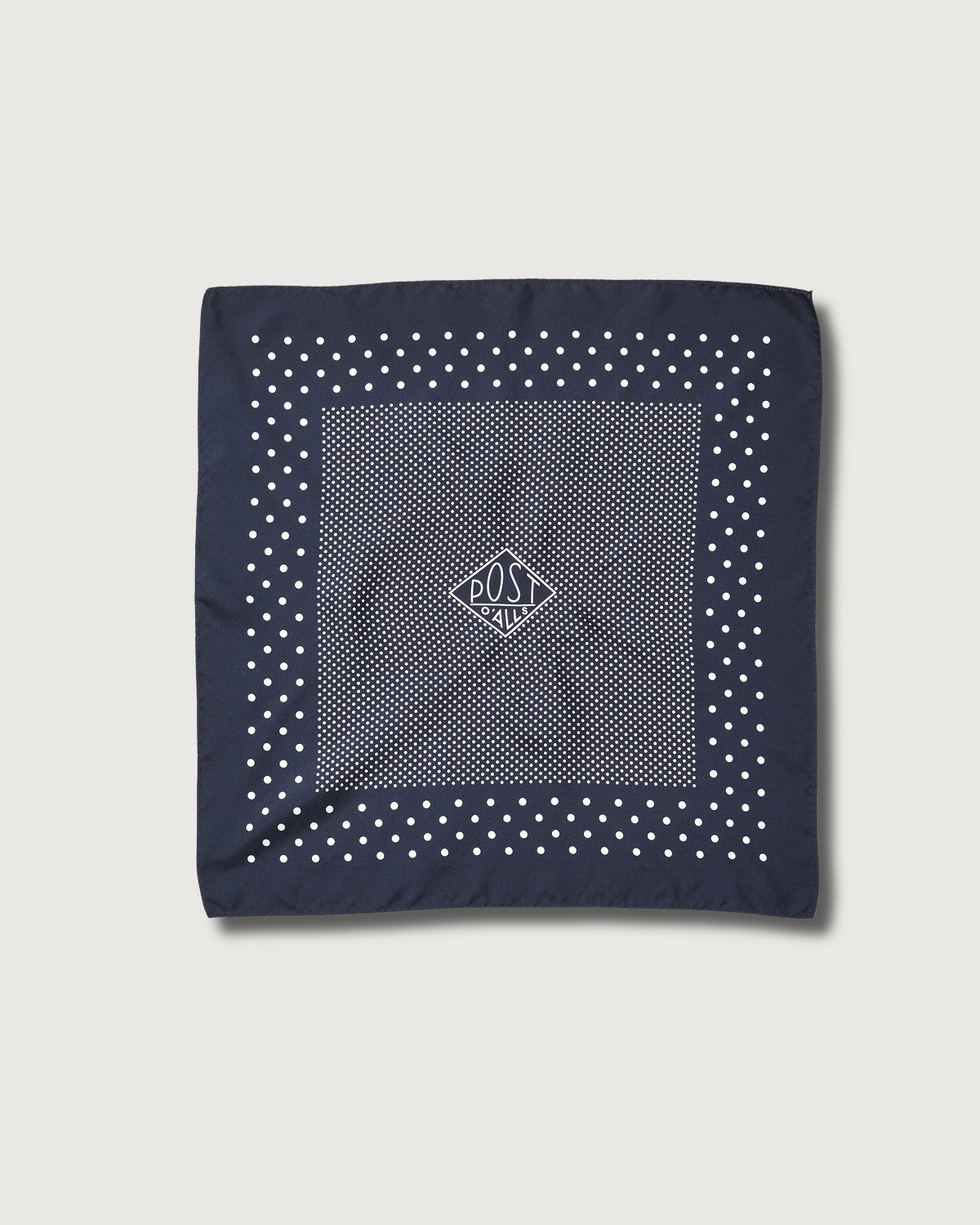 #4006-SN 1993 pocket square : silk navy/white 44 x 44