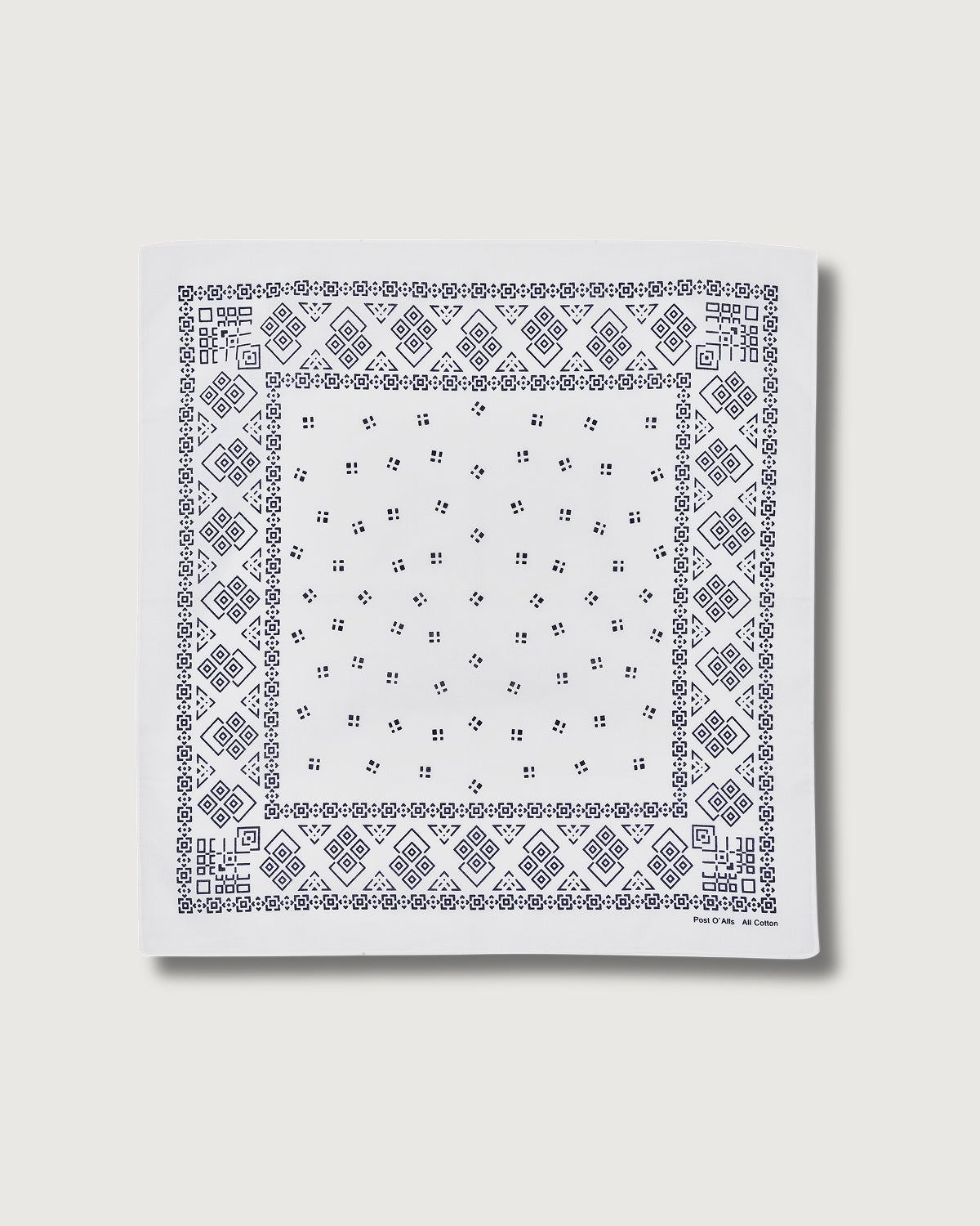 #4006-W Dia POST Bandana Hankie : dia white 45 x 45