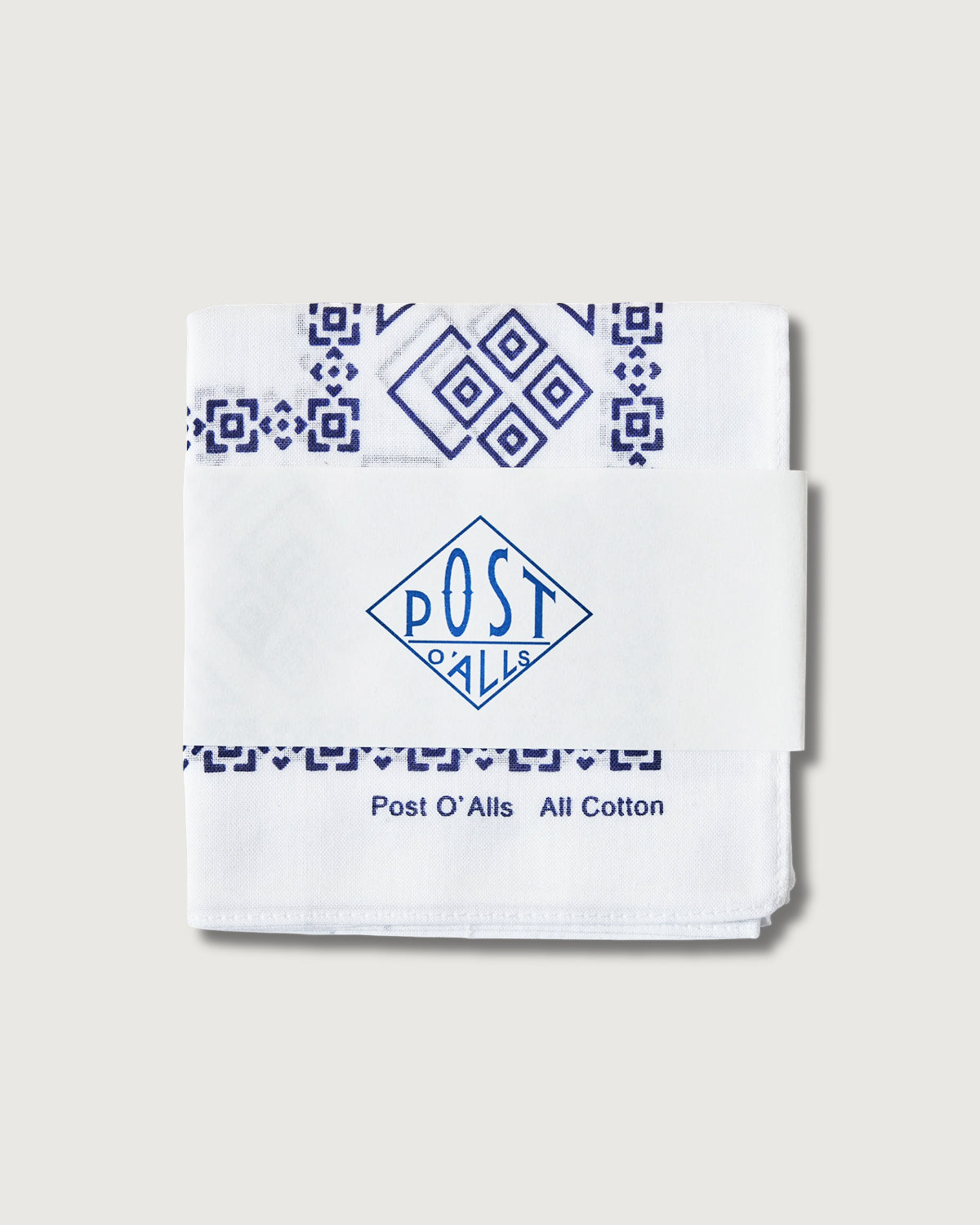#4006-W Dia POST Bandana Hankie : dia white 45 x 45