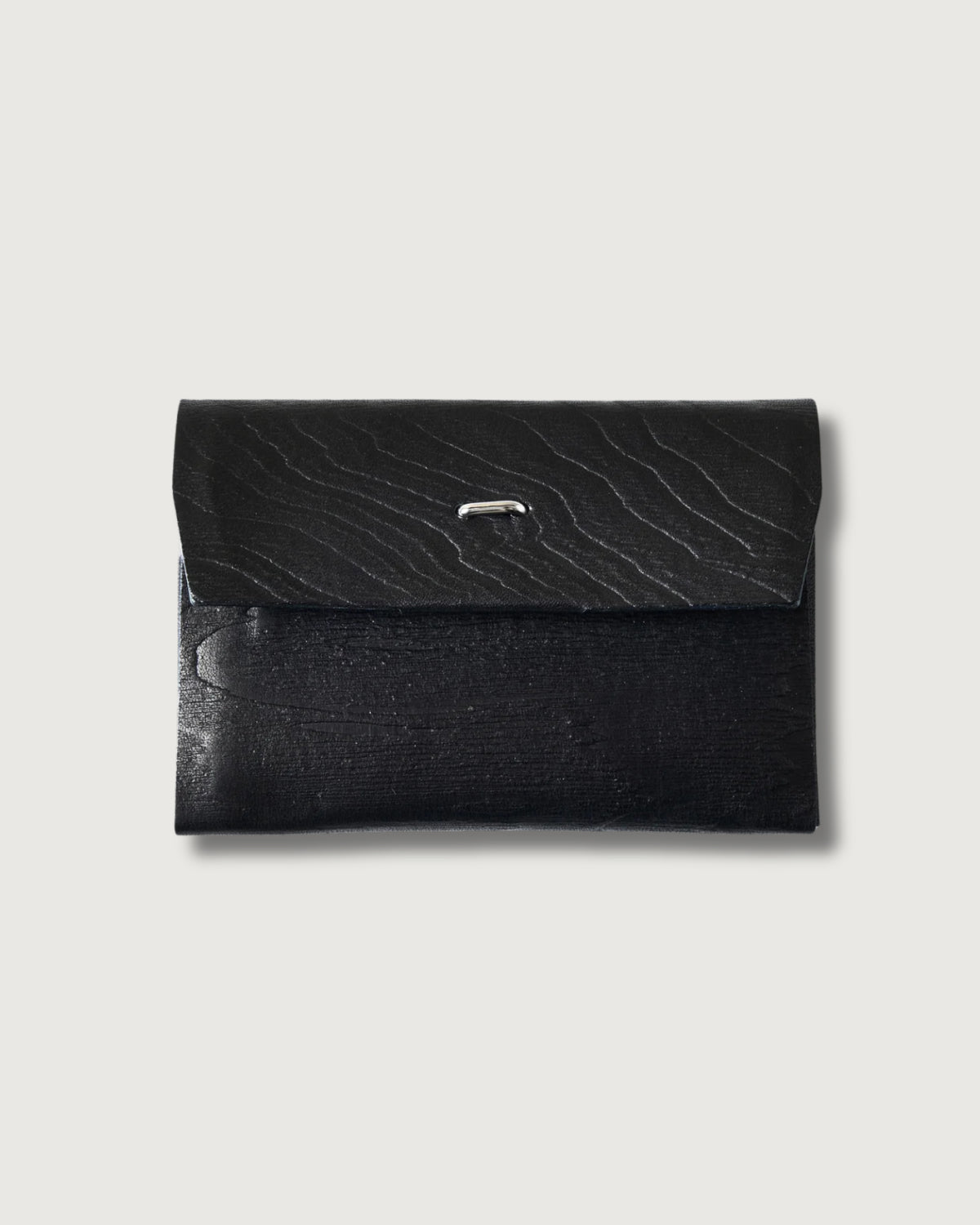 #4212-PLB Plywood Leather Card Case : cow leather black