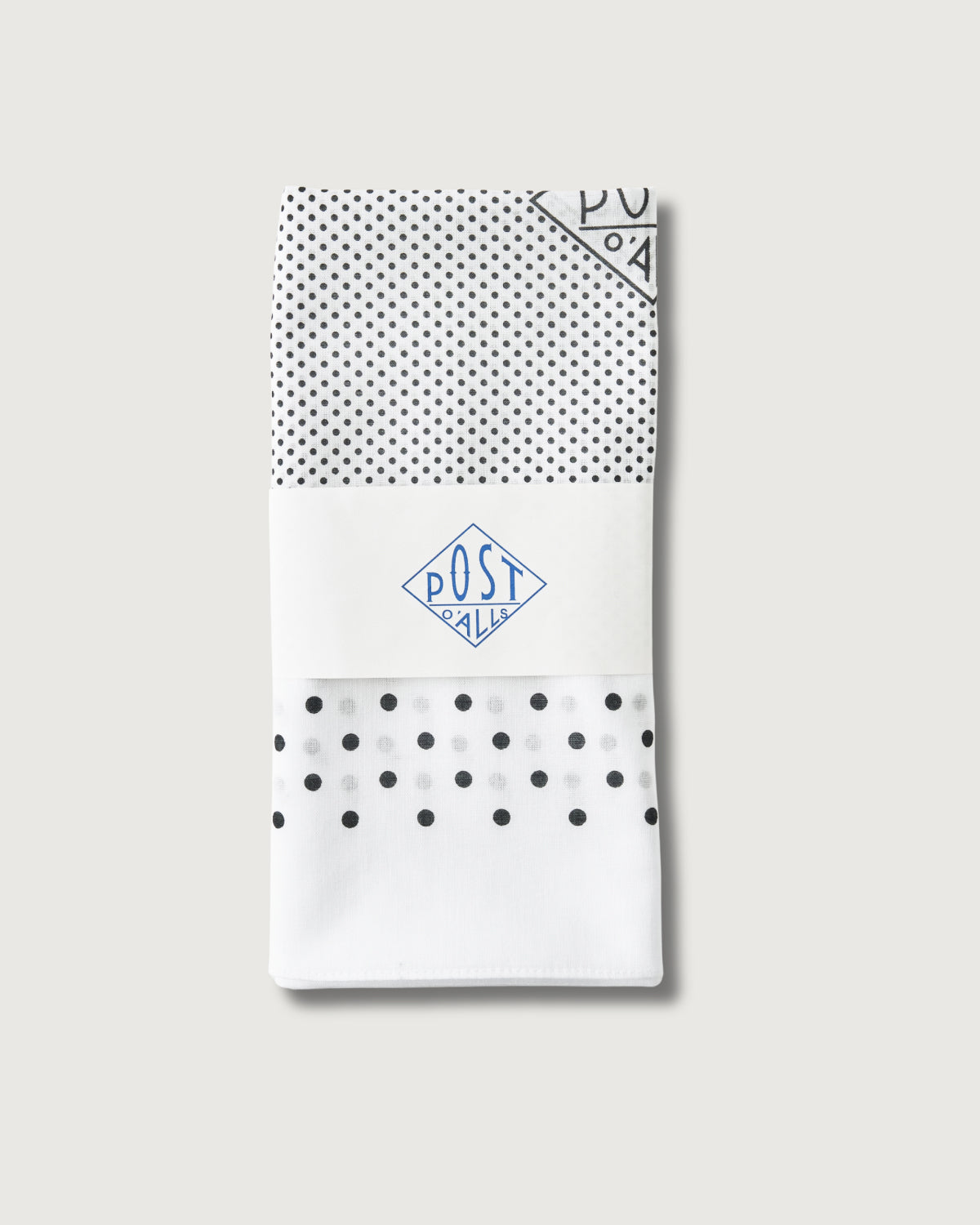 #5001-WC Bandana Scalf original 1993 design : cotton sheeting white/charcoal 138 x 45 (new color)
