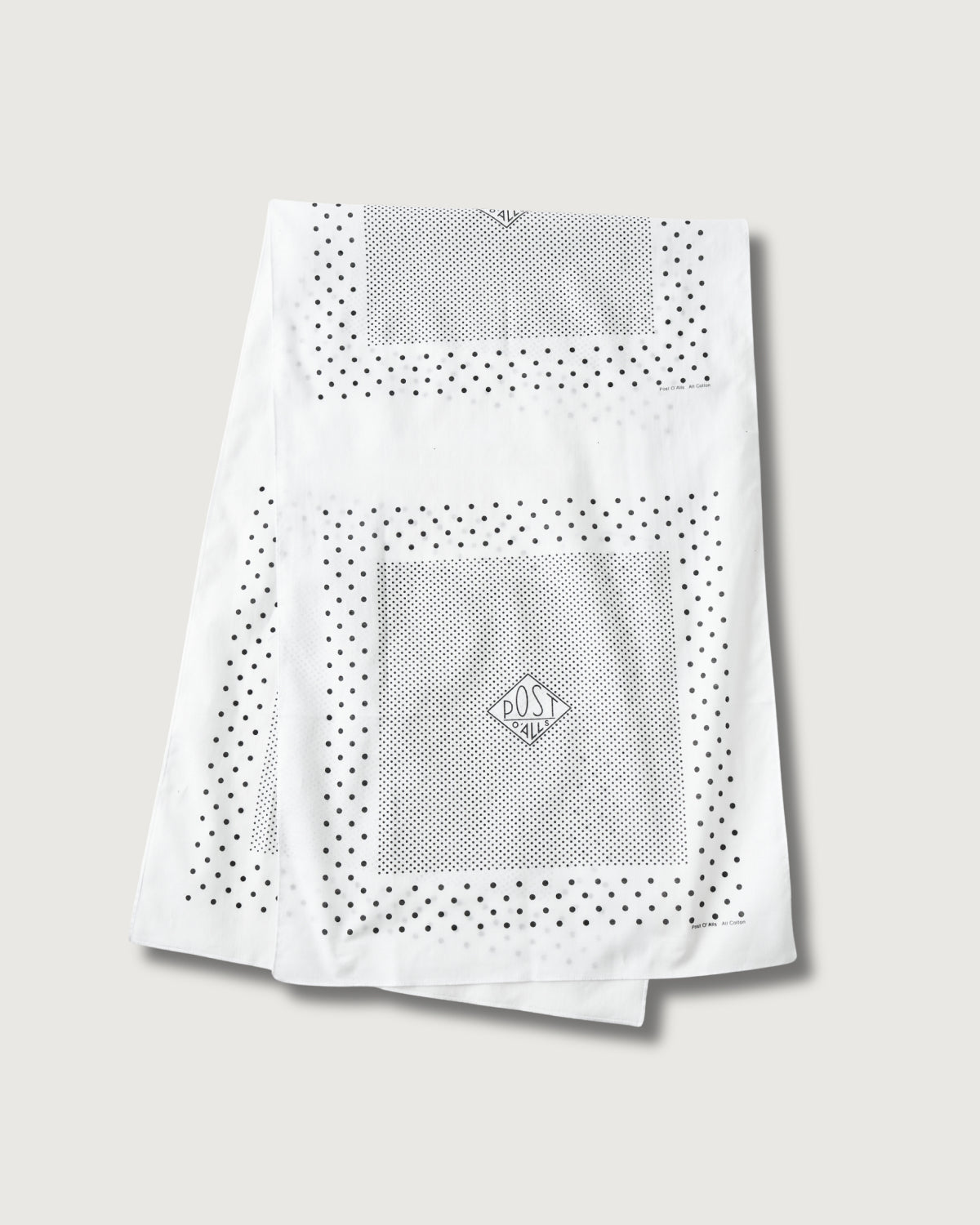 #5001-WC Bandana Scalf original 1993 design : cotton sheeting white/charcoal 138 x 45 (new color)