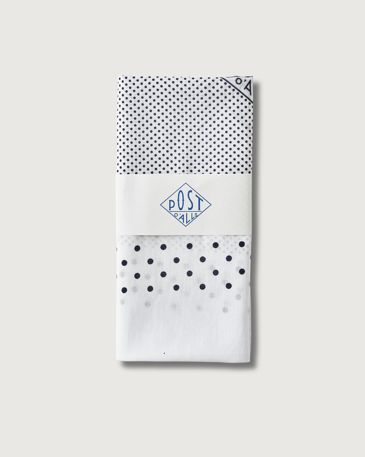 #5001-WN Bandana Scalf original 1993 design : cotton sheeting white/navy 138 x 45