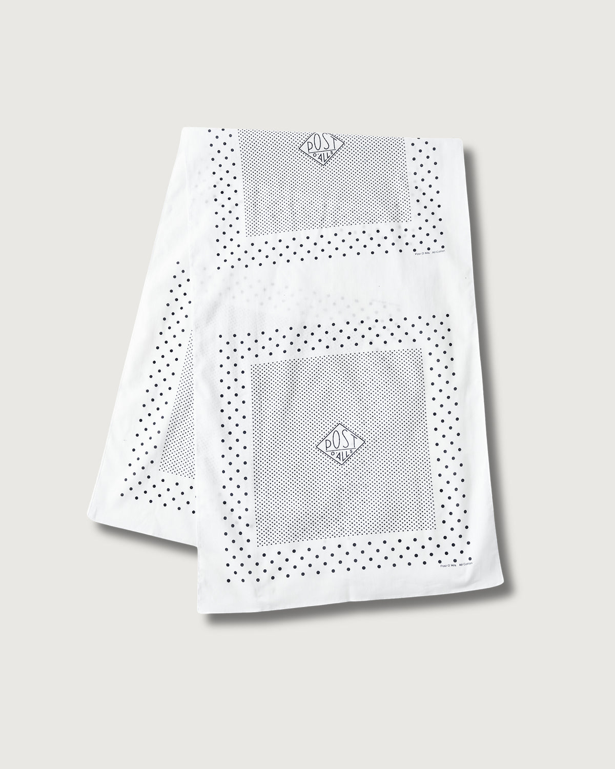 #5001-WN Bandana Scalf original 1993 design : cotton sheeting white/navy 138 x 45