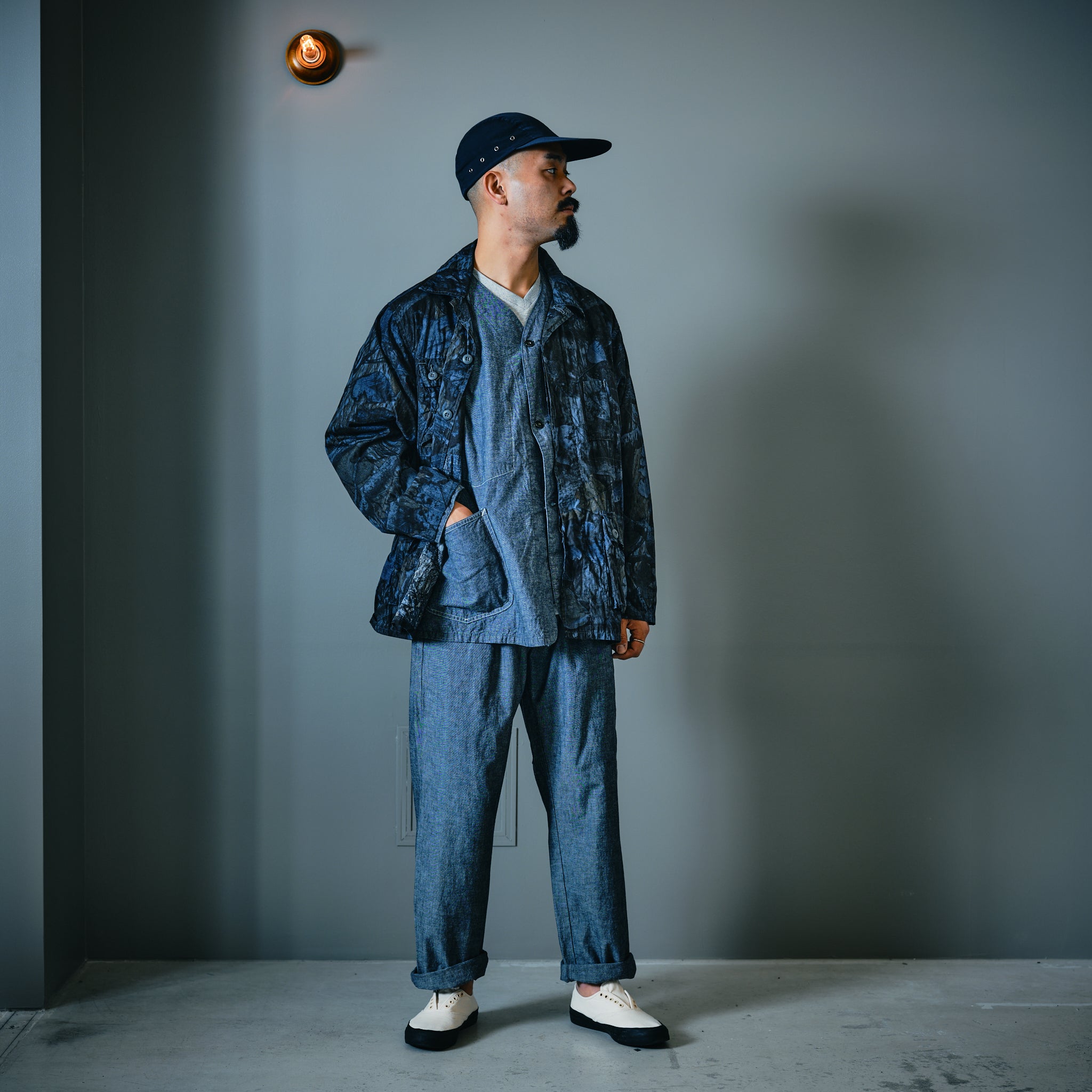 #3124DV-MC POST 45 DV : medium weight chambray indigo