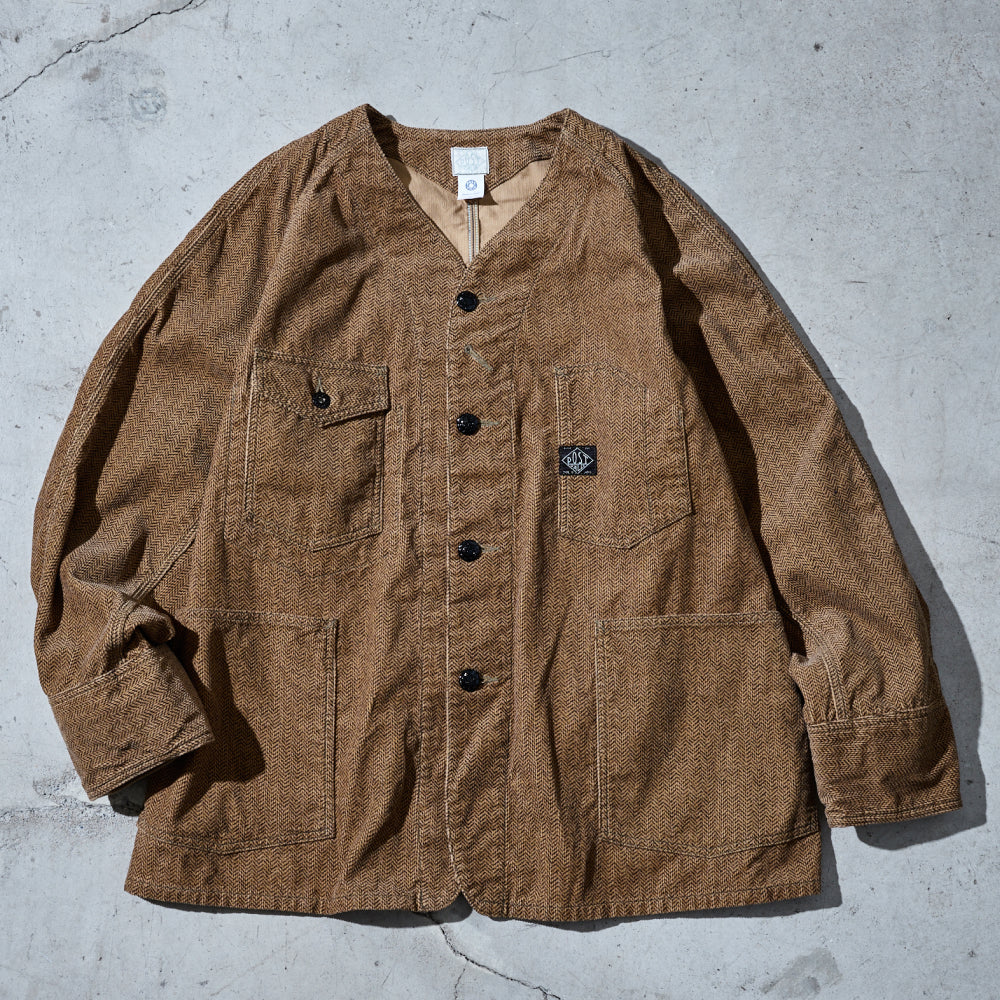 #1102DV-HCB Engineers' Jacket DV : herringbone print corduroy brown